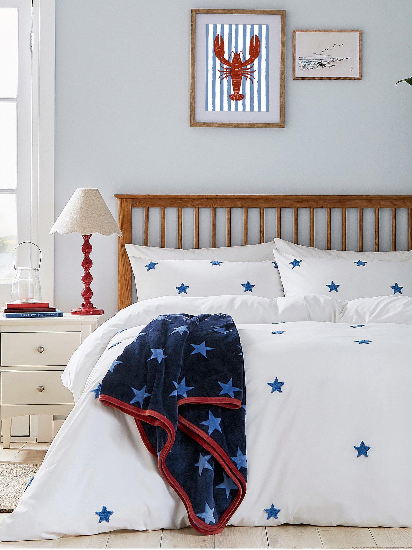 Image 4 of 4 of Helena Springfield Star Fleece Throw Blue/Red
