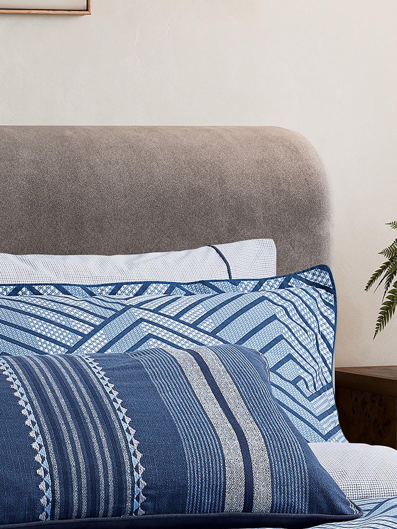Bedeck of Belfast Kayah Standard Pillow Case Pairs Indigo