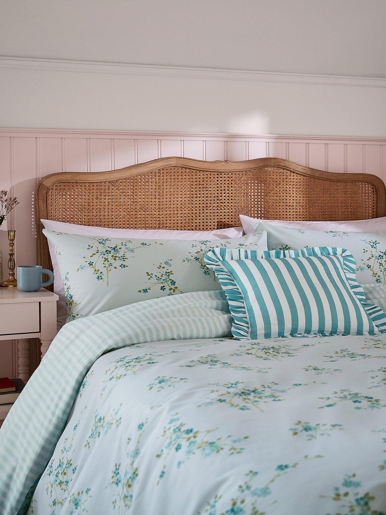 Image 1 of 4 of Helena Springfield Blossom - Print Cover Set 100% Cotton Aqua