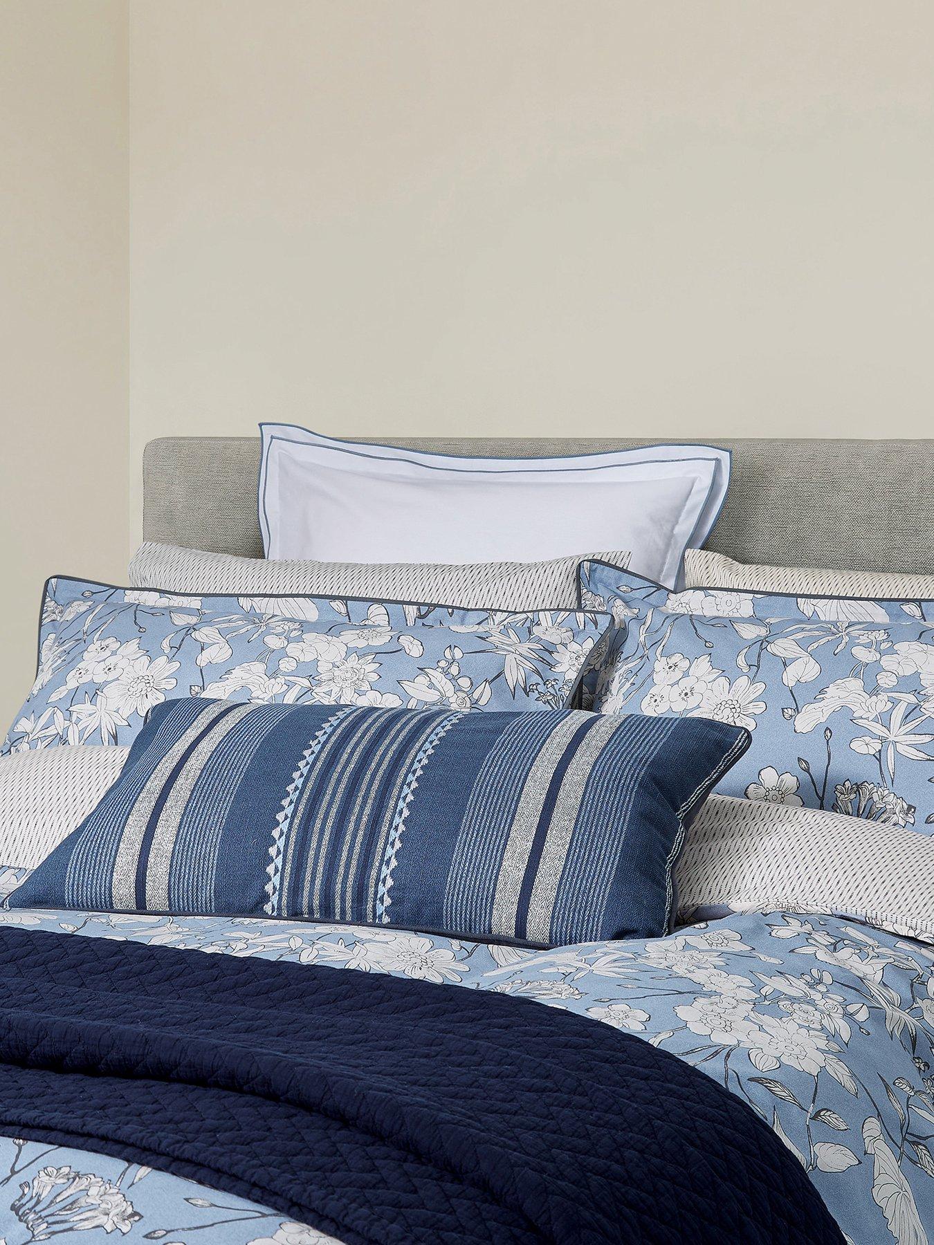 Bedeck of Belfast Liyana Standard Pillow Case Pairs Chambray Blue