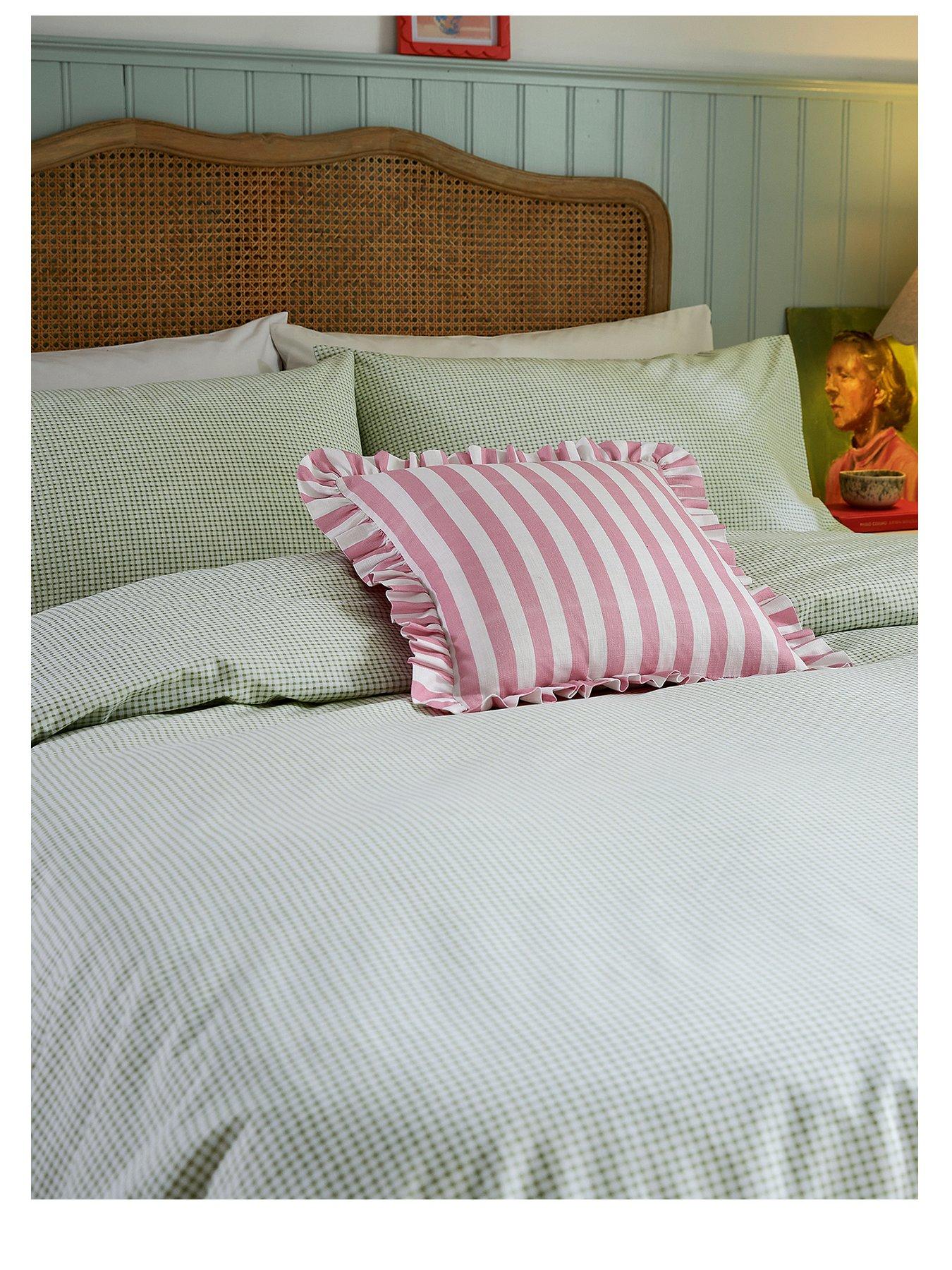 Image 2 of 6 of Helena Springfield Gingham - Print Cover Set 100% Cotton Blue