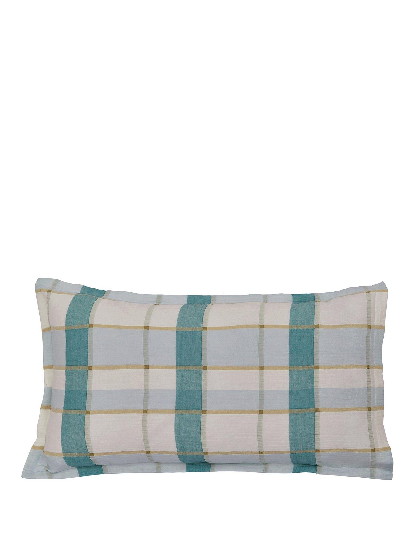 Image 2 of 4 of Land & Shore Rathlin Check Cover Set 100% Cotton Green