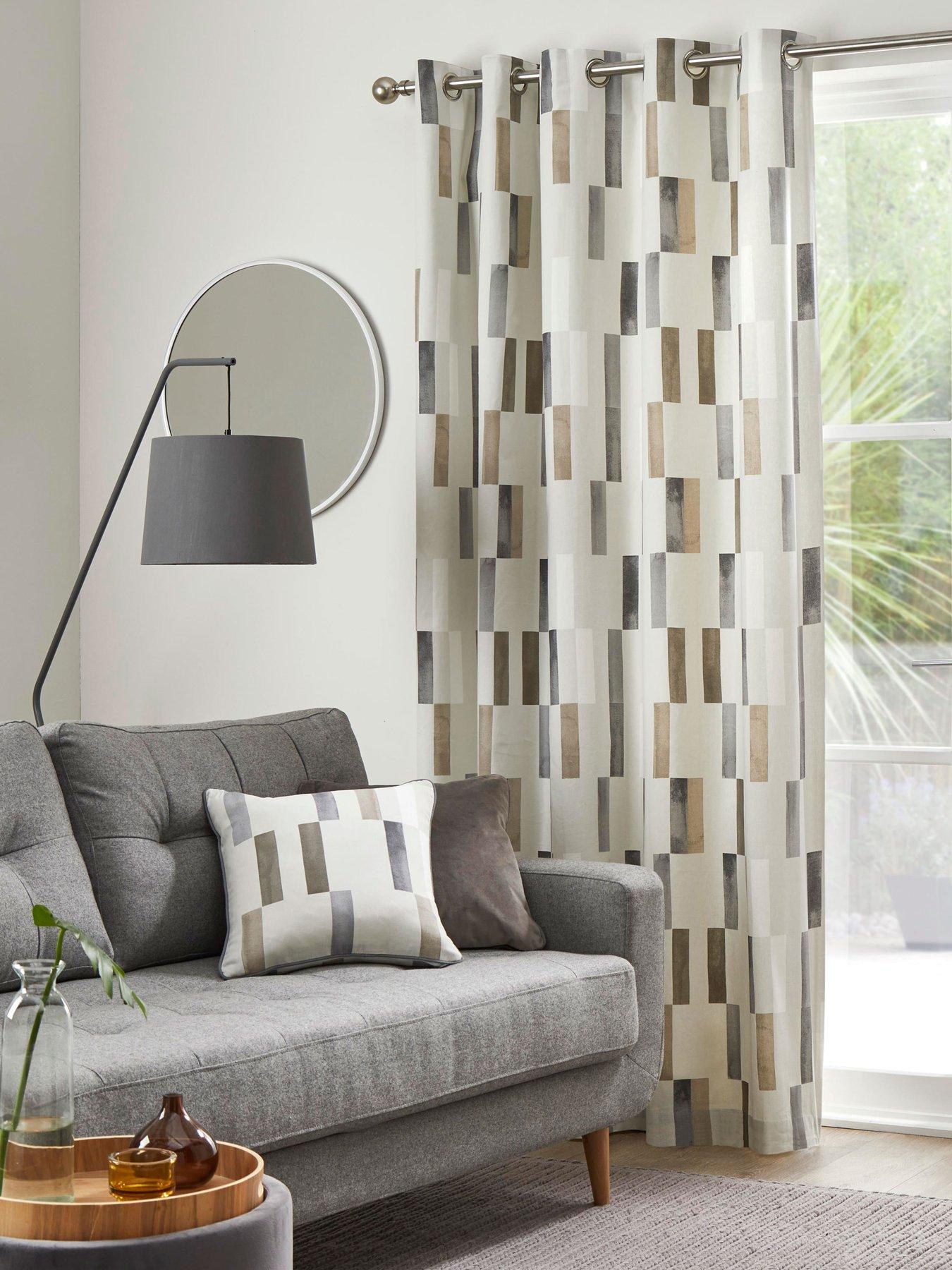Image 1 of 4 of Fusion Oakland Eyelet Curtains In Natural
