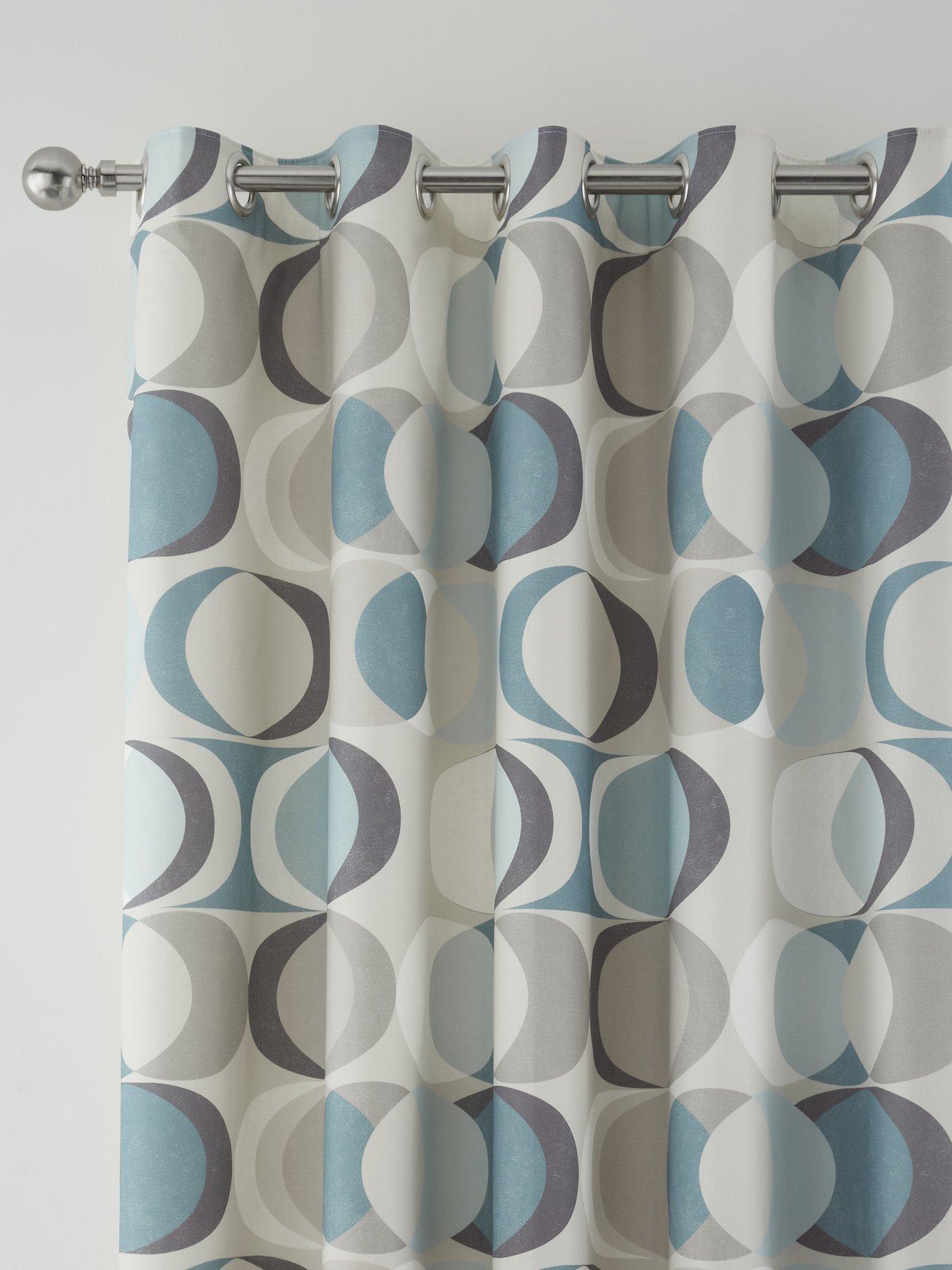 Image 2 of 3 of Fusion Sander Eyelet Curtains In Duck Egg