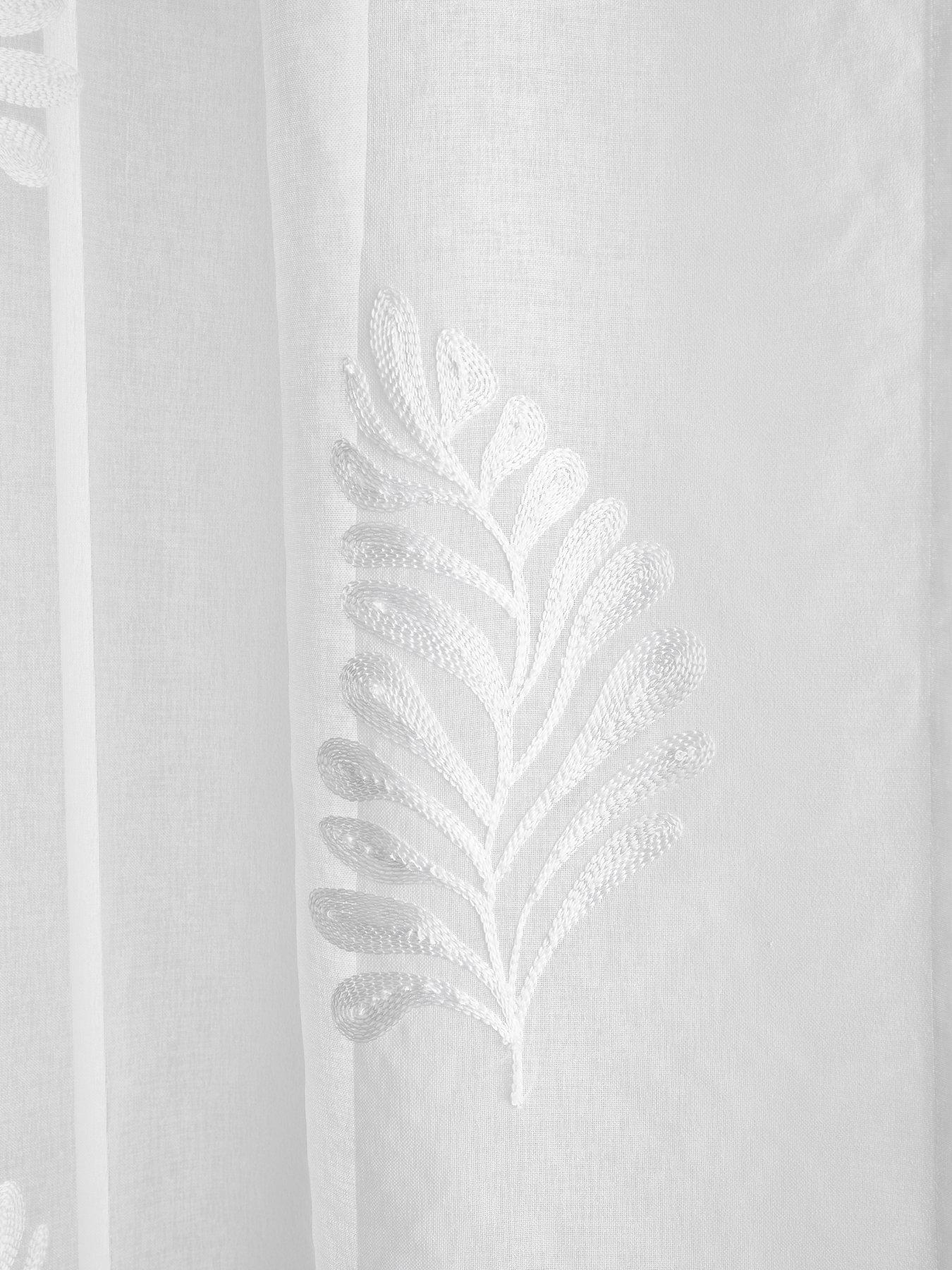 Image 3 of 3 of Appletree Leaf Embroidery Voile Panel in White