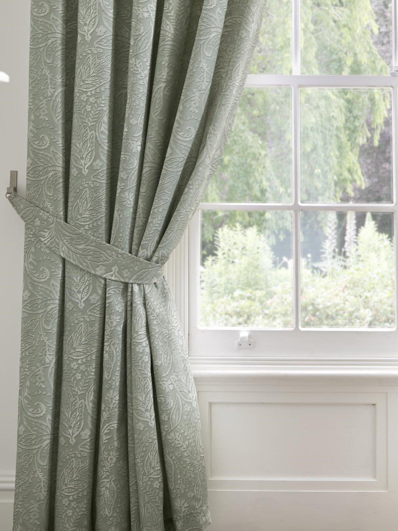 Image 2 of 4 of Dreams & Drapes Aveline Pencil Pleat Curtains In Green