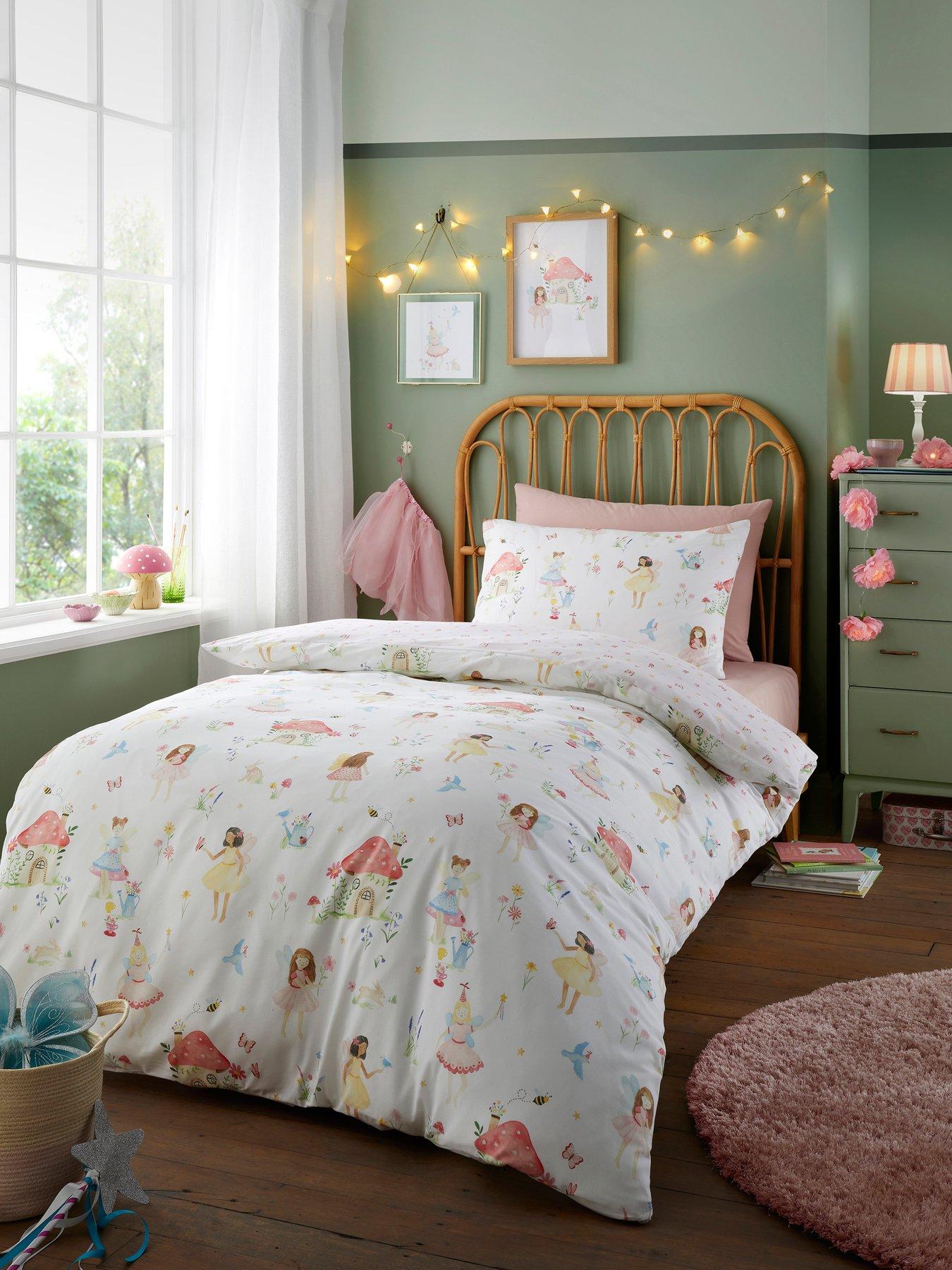 Image 1 of 4 of Bedlam Summer Fairies Duvet Cover Set in Pink