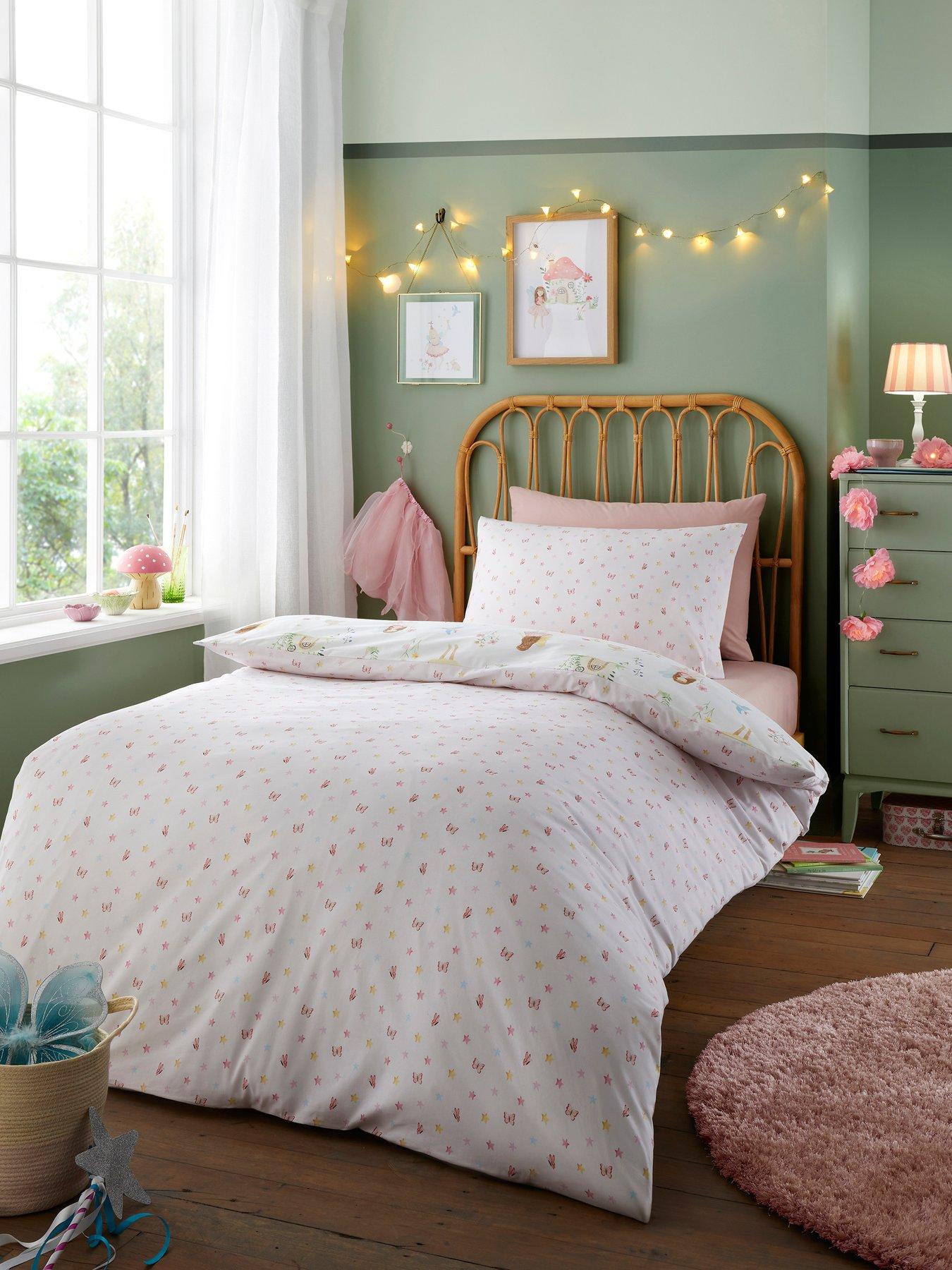 Image 4 of 4 of Bedlam Summer Fairies Duvet Cover Set in Pink