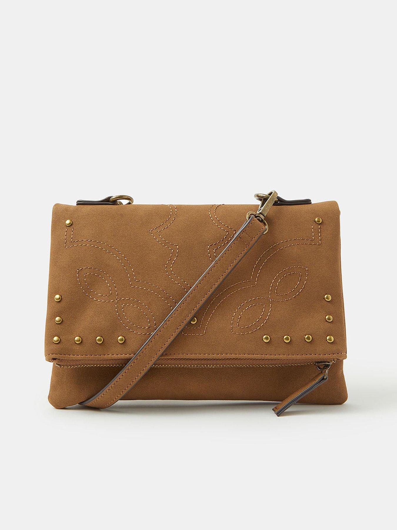 Accessorize Fold Over Zip Western Crossbody Bag