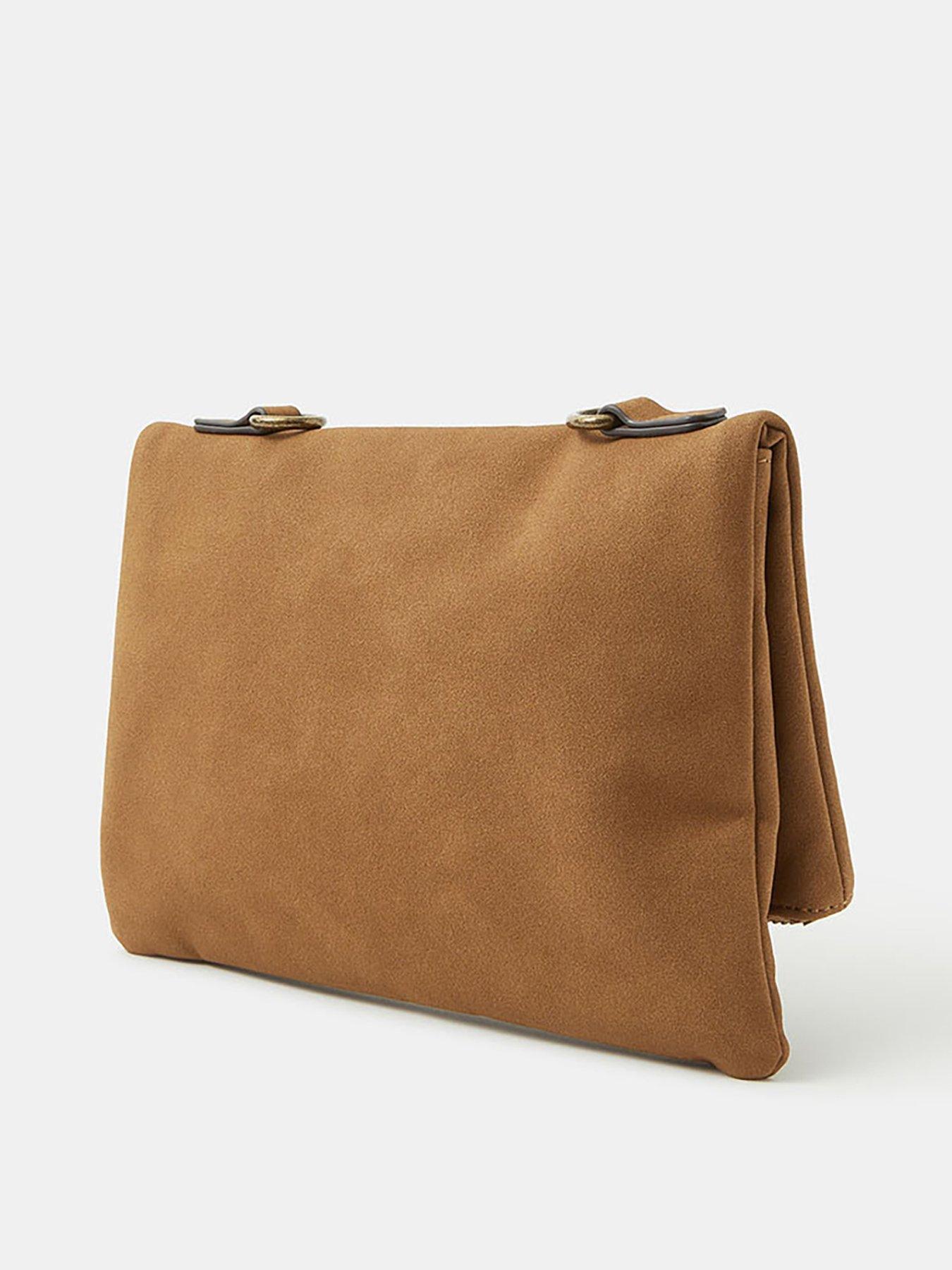 Image 5 of 5 of Accessorize Fold Over Zip Western Crossbody Bag - Brown