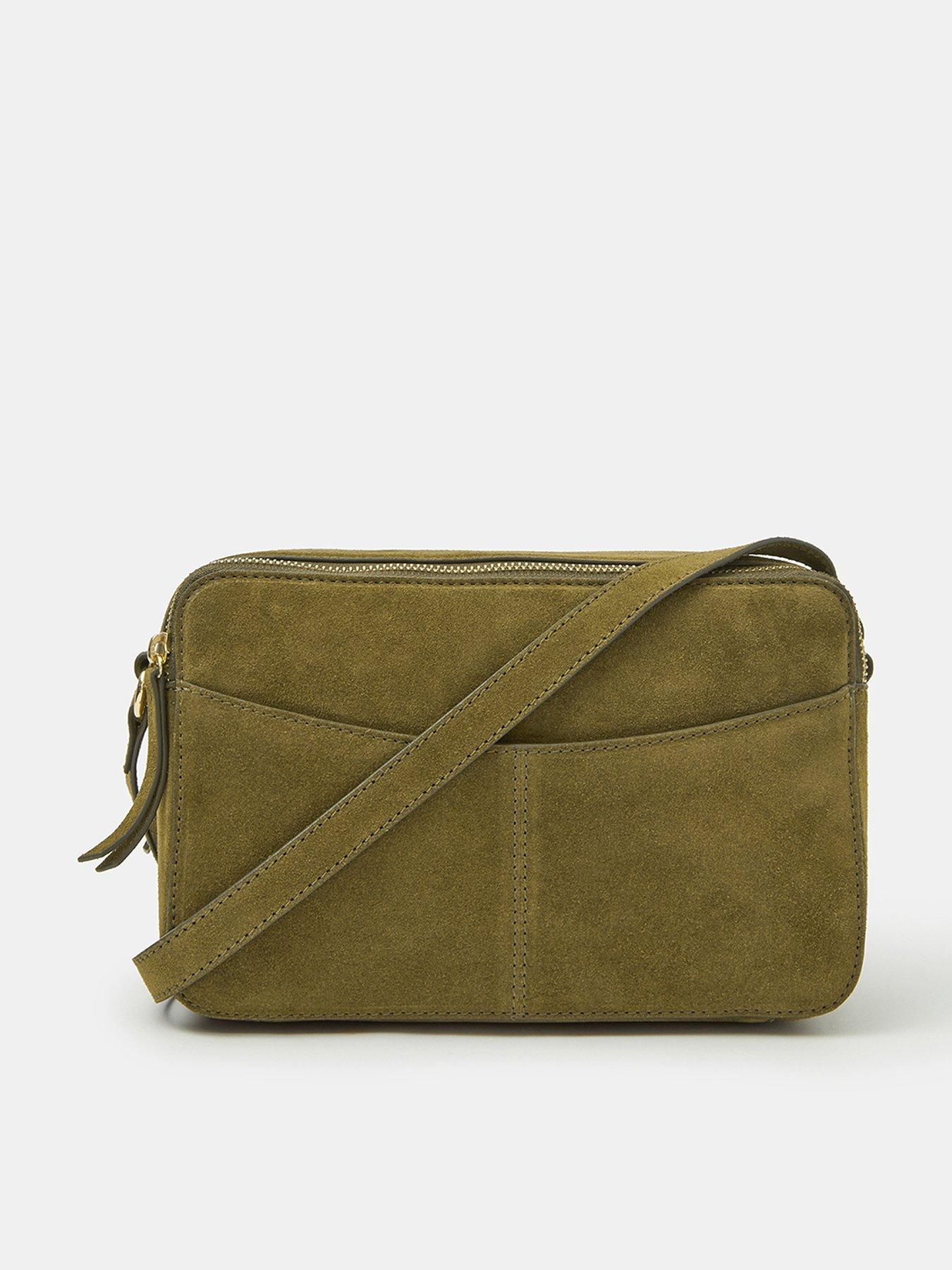 Image 1 of 5 of Accessorize Double Zip Suede Camera Bag