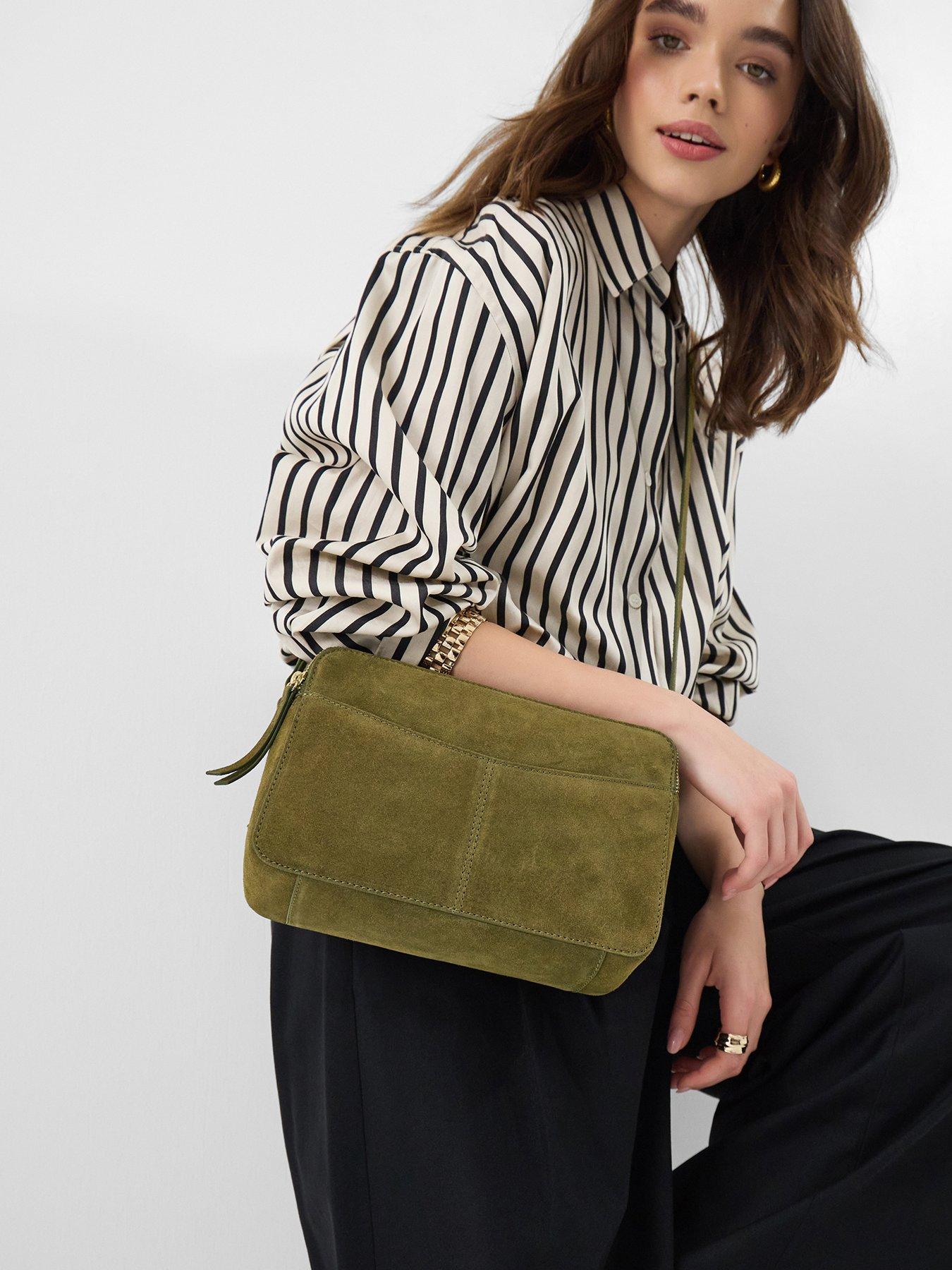 Image 2 of 5 of Accessorize Double Zip Suede Camera Bag