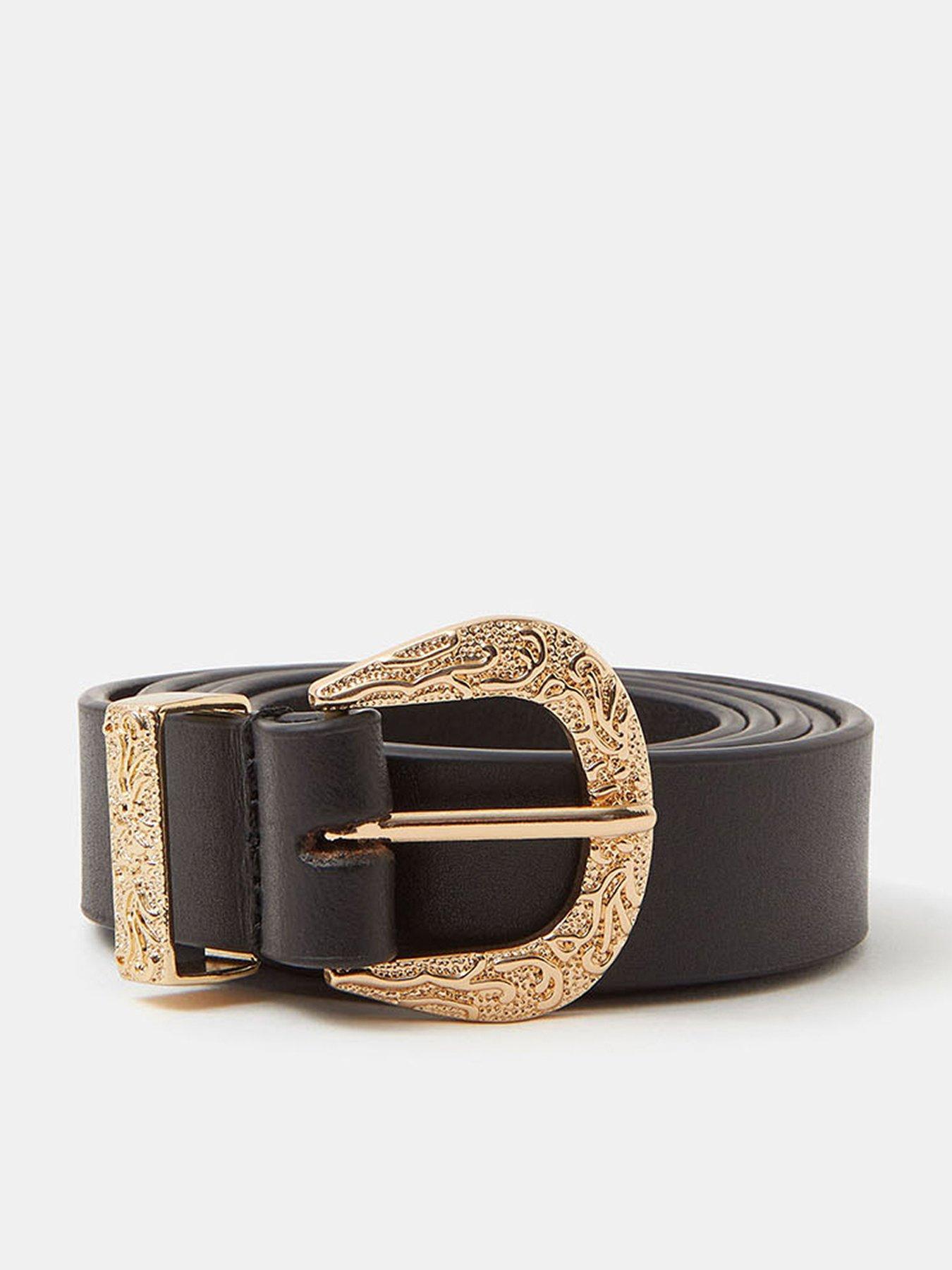 Accessorize Leather Western Buckle Belt