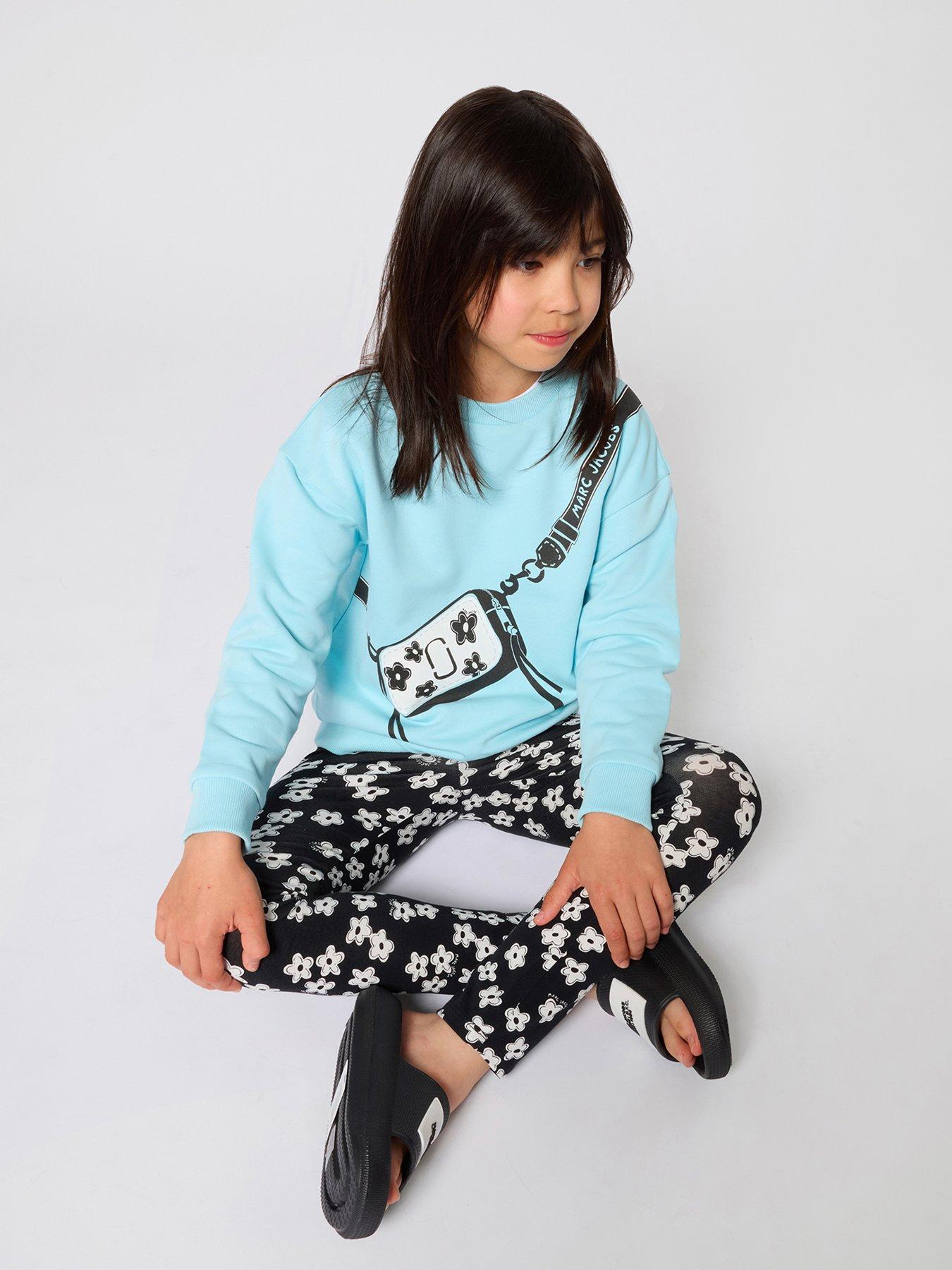 MARC JACOBS Girls Snapshot Bag Sweat Top - Light Blue