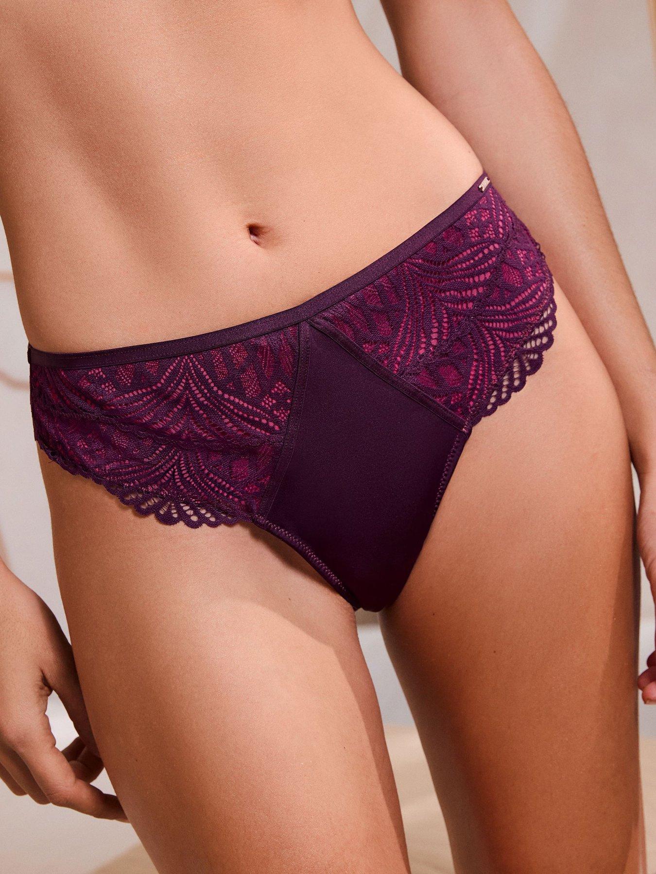 Lipsy Lipsy Geo Lace Thong - Purple/pink