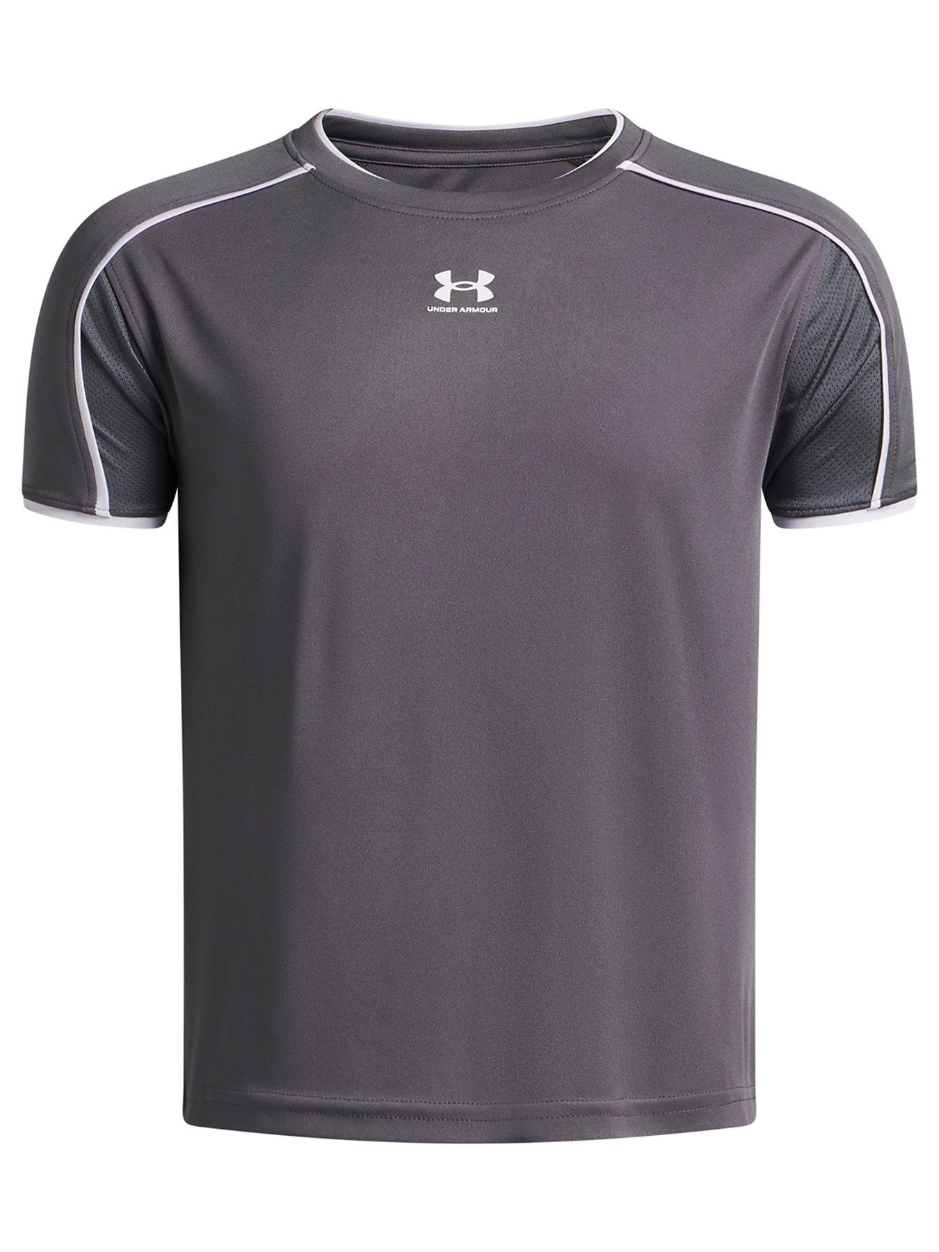UNDER ARMOUR Boys Football Challenger Short Sleeve T-Shirt - Grey