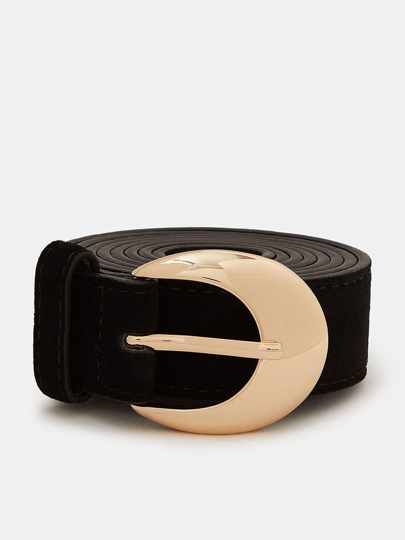 accessorize-suede-buckle-belt-black