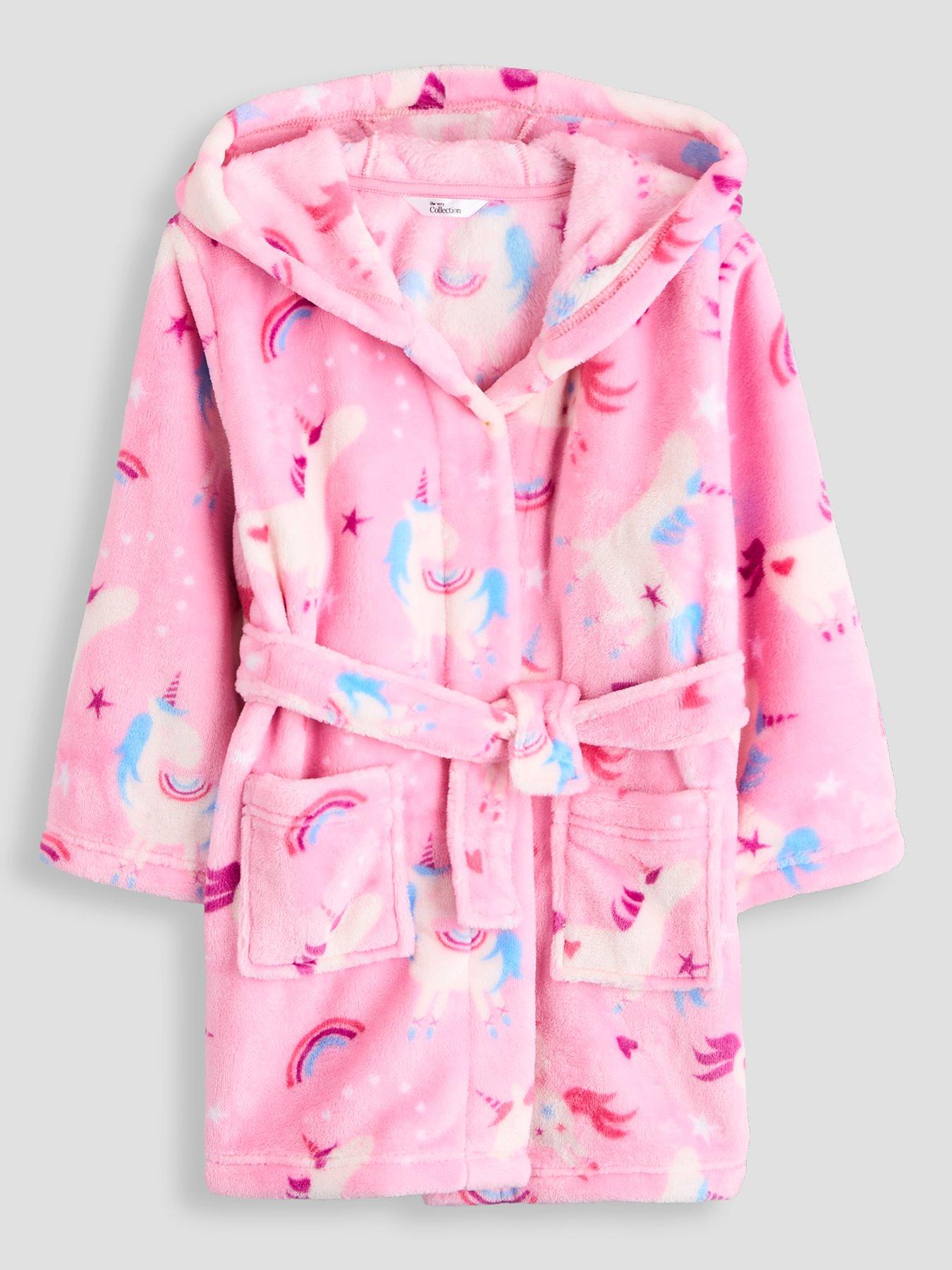 Image 1 of 5 of The Very Collection Unicorn Fleece Dressing Gown