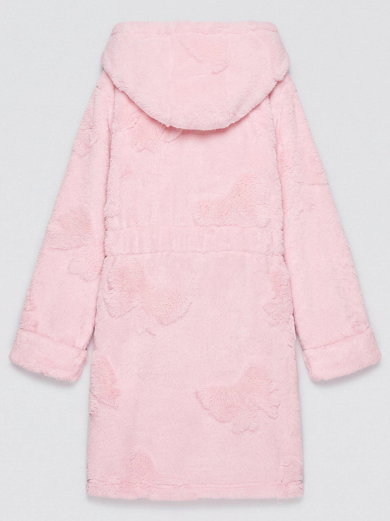 Image 2 of 3 of The Very Collection Pink Carve Bow Fleece Robe