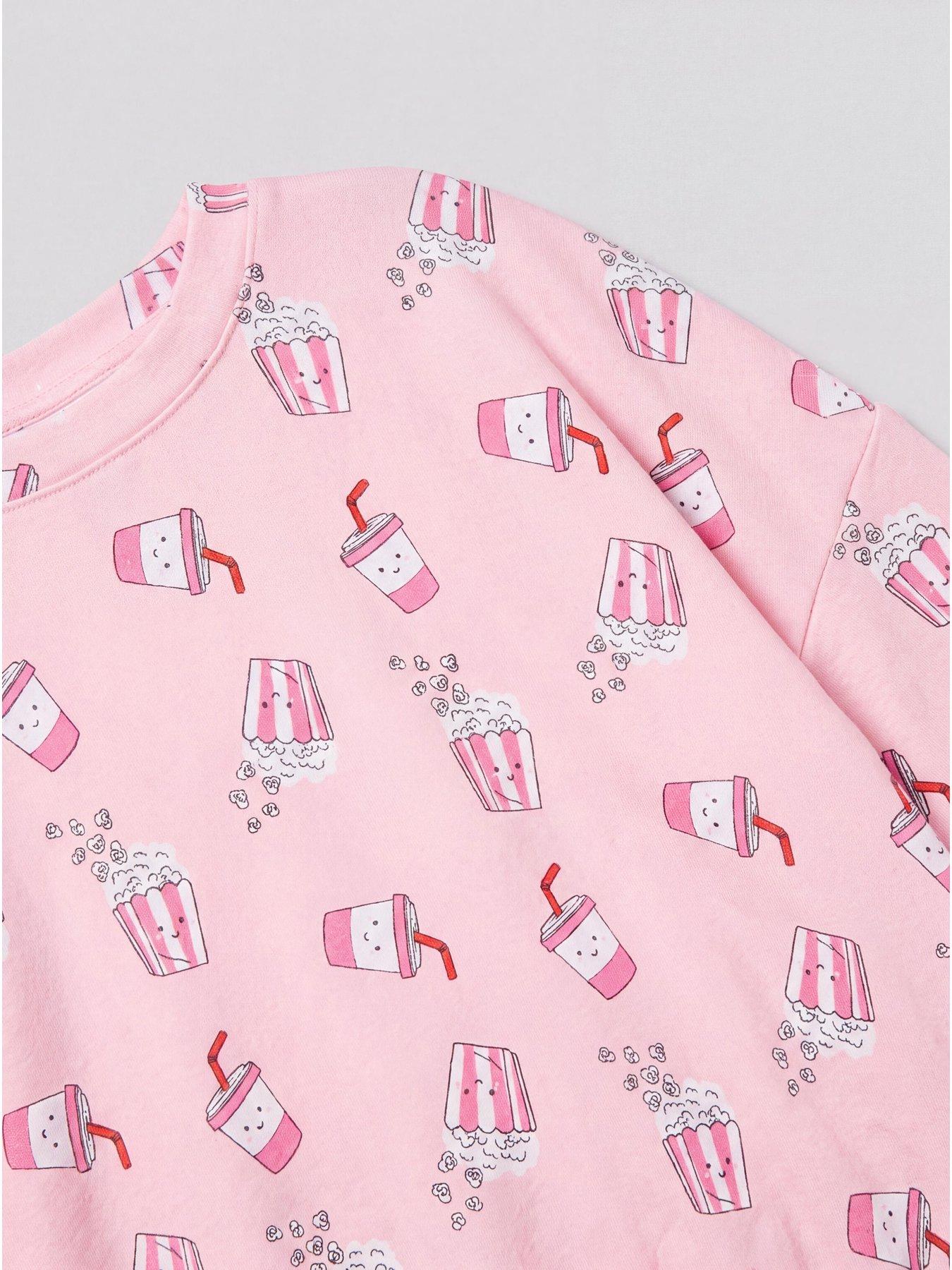 Image 3 of 3 of The Very Collection Popcorn Print Fleece Pjs