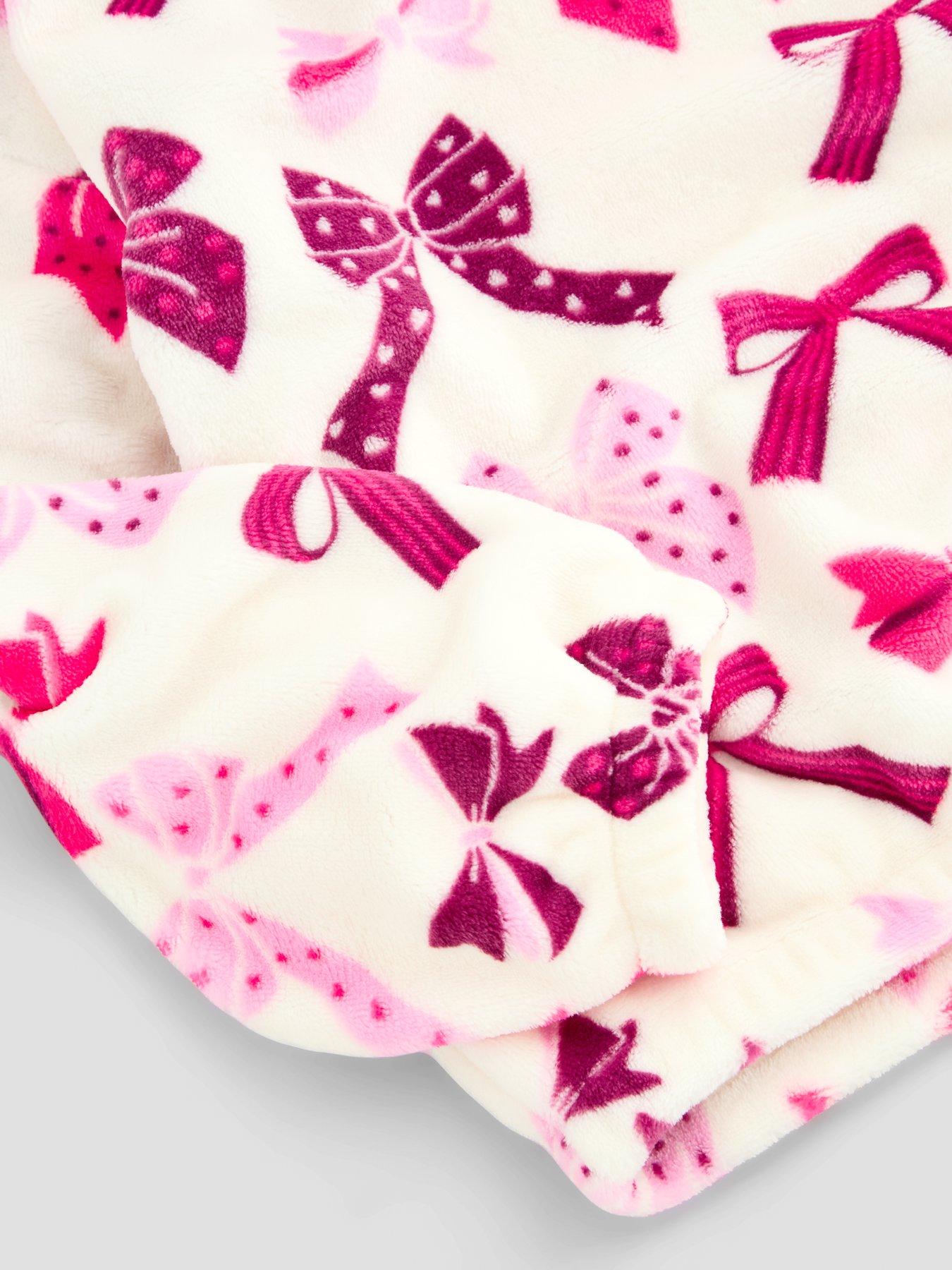 Image 6 of 6 of The Very Collection Bow Print Fleece Pyjama Set