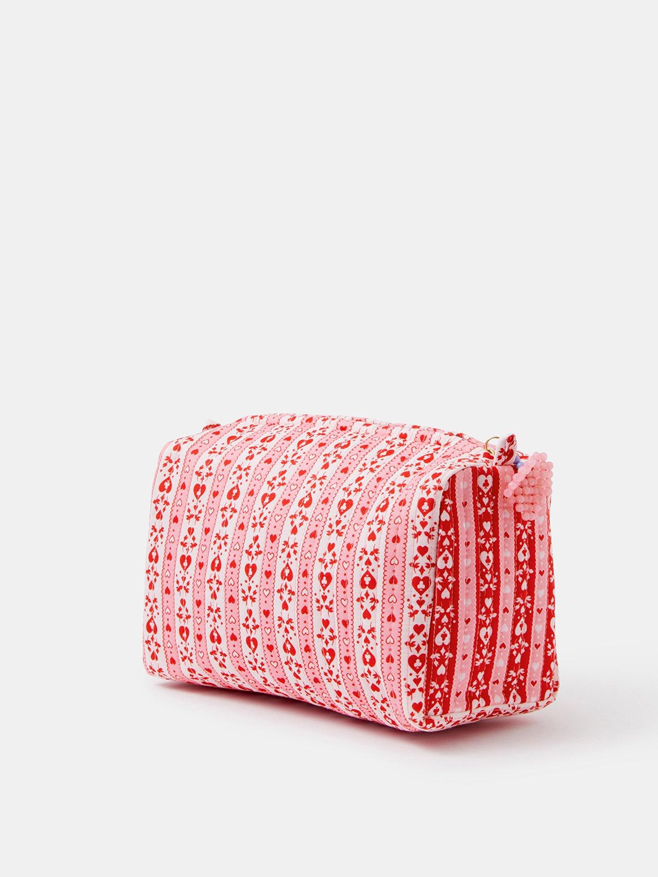 Image 2 of 3 of Accessorize Heart Print Wash Bag - Pink