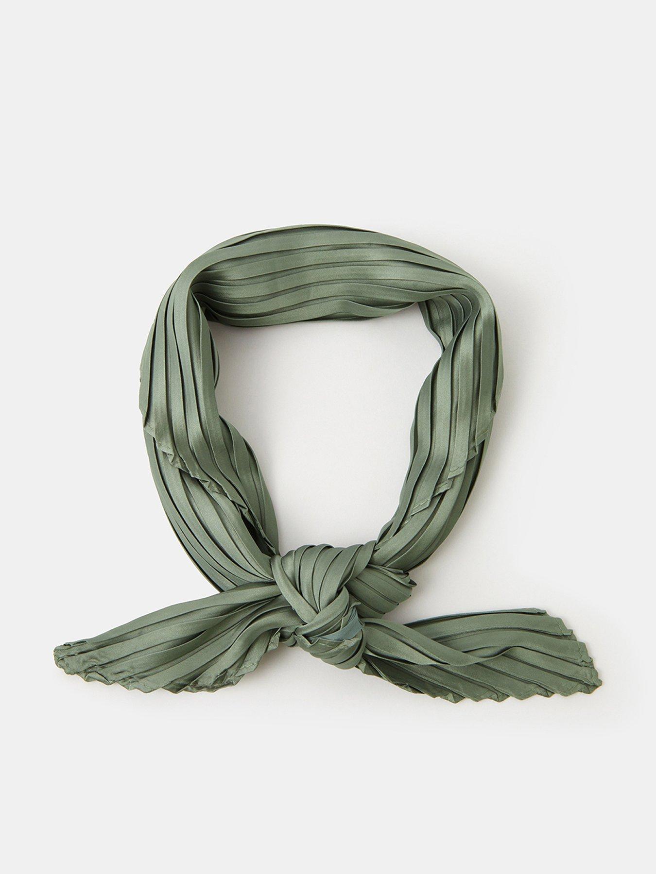 accessorize-pleated-square-satin-scarf-green