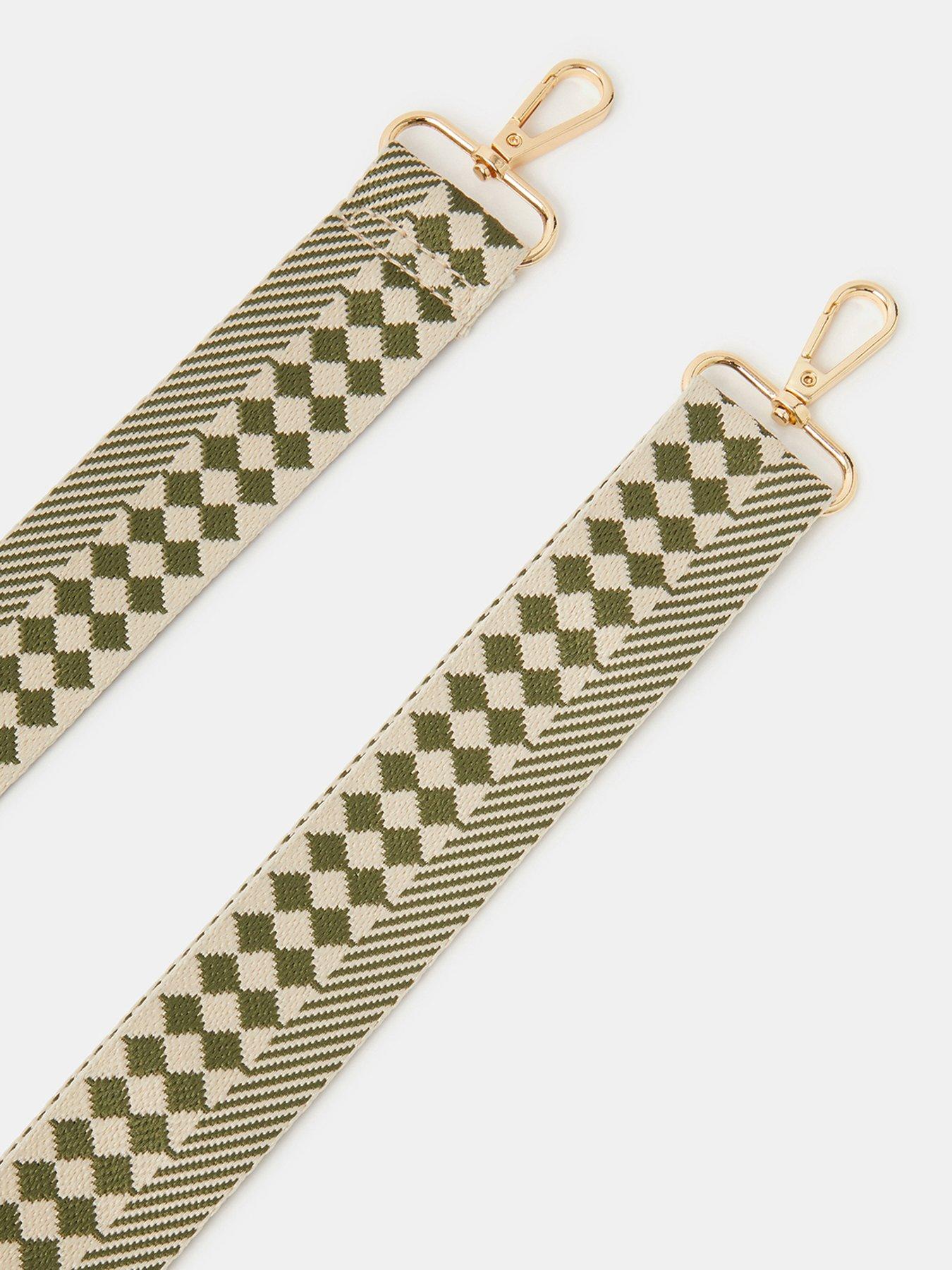 accessorize-checkerboard-stripe-bag-strap-greenback