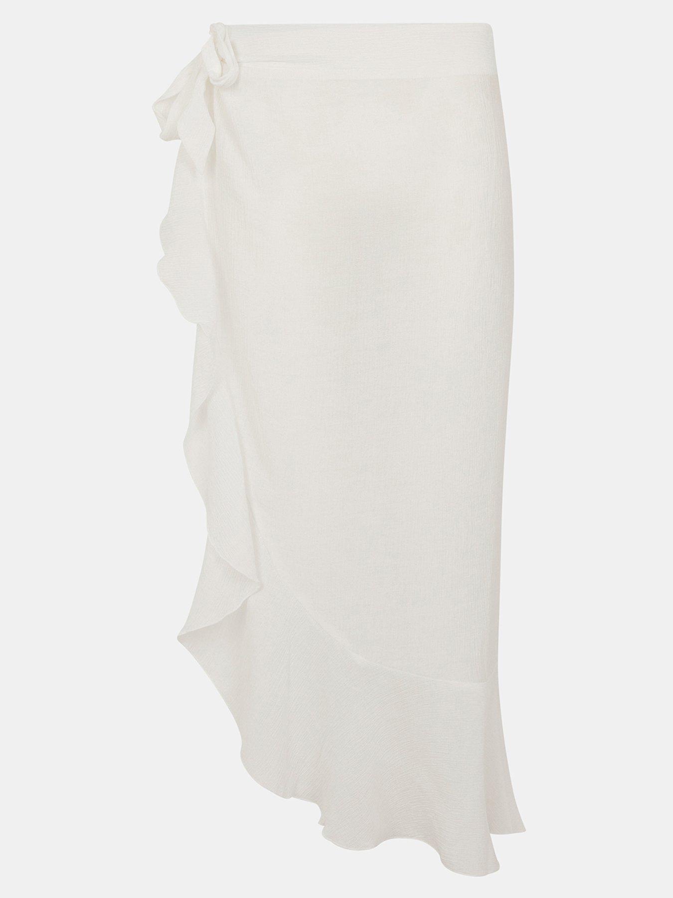 Image 5 of 5 of Accessorize Ruffle Sarong Skirt - White
