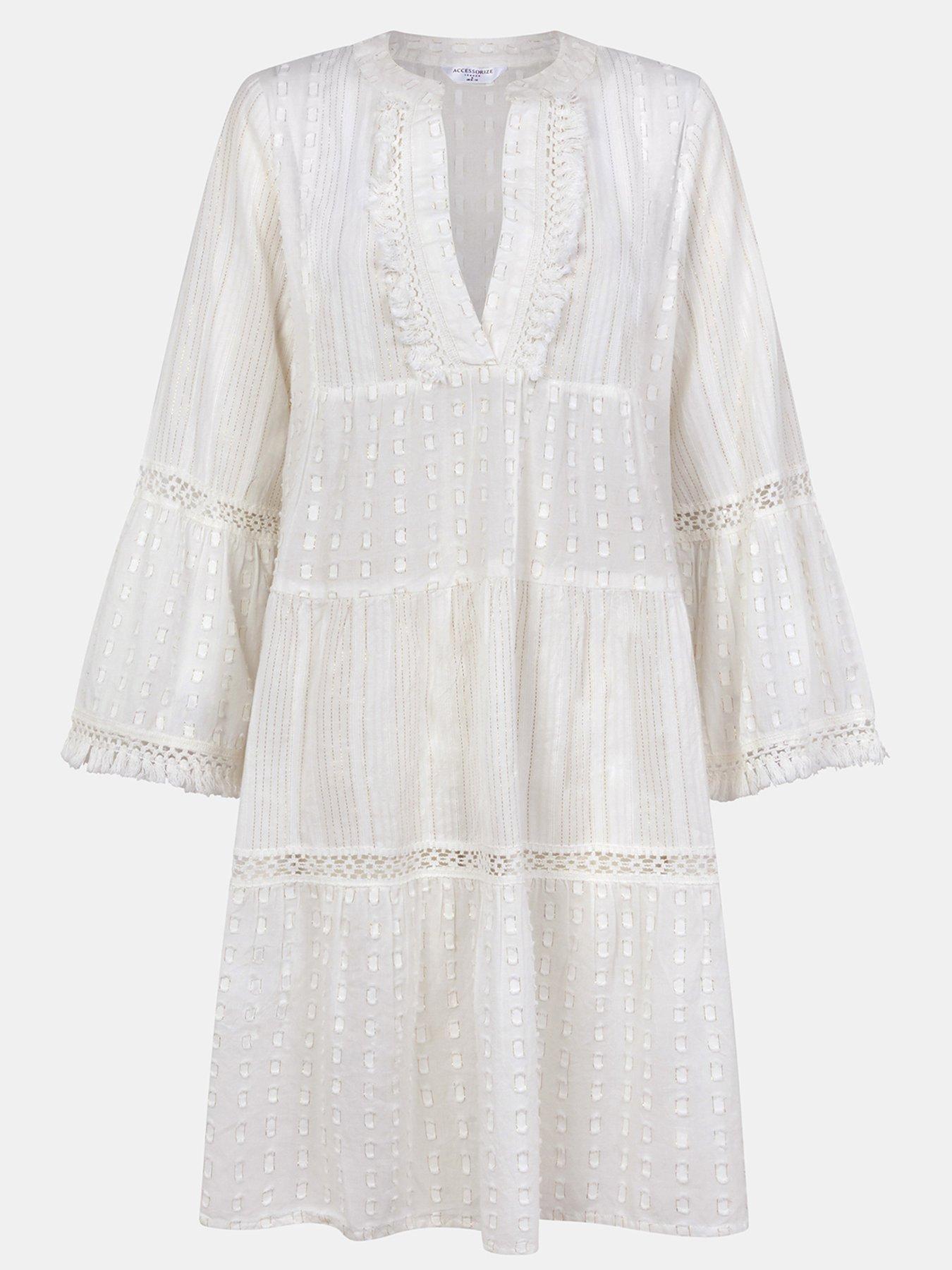 accessorize-flute-sleeve-tassel-tiered-mini-dress-creamdetail
