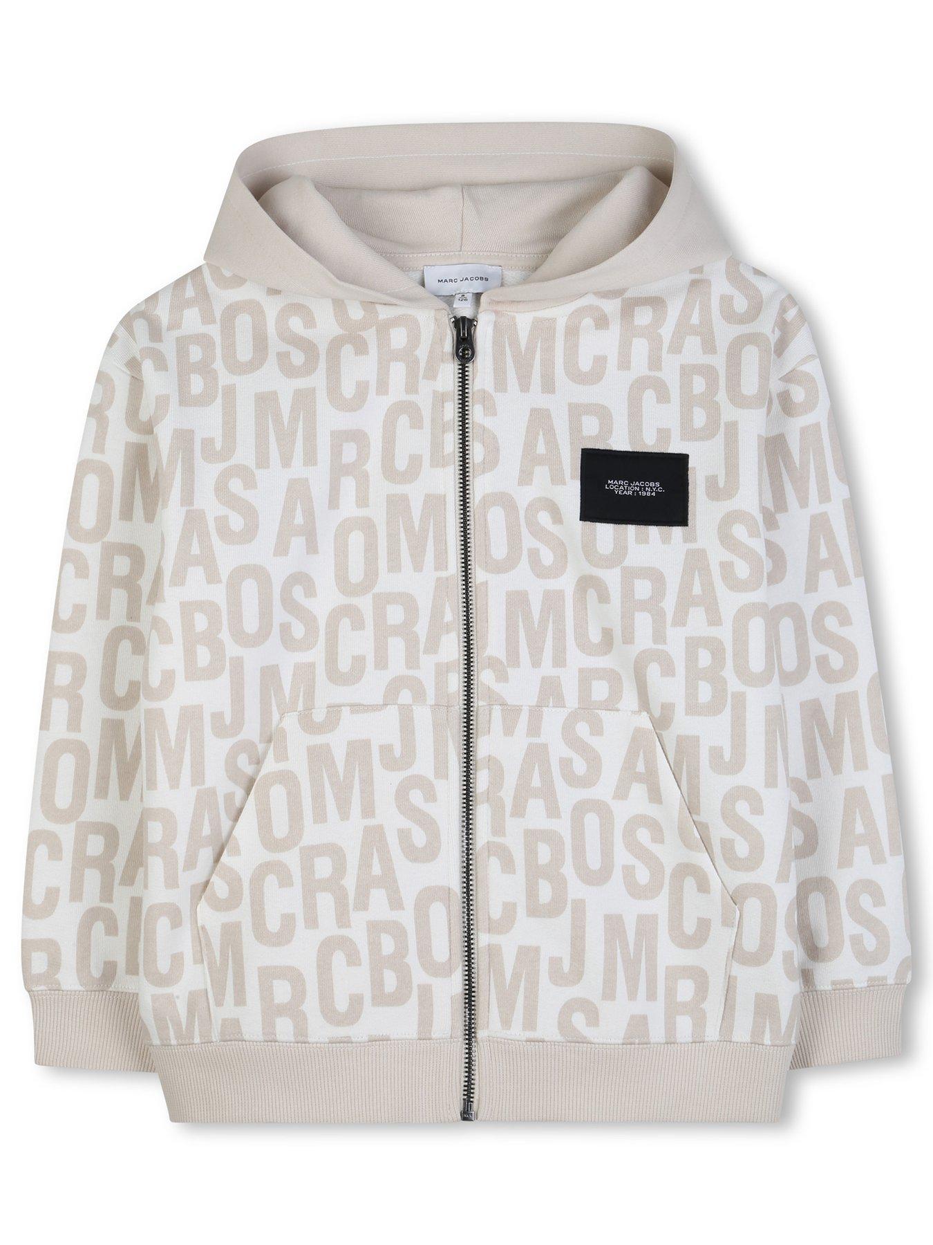 MARC JACOBS Boys Mongram Print Zip Through Hoodie - Ivory