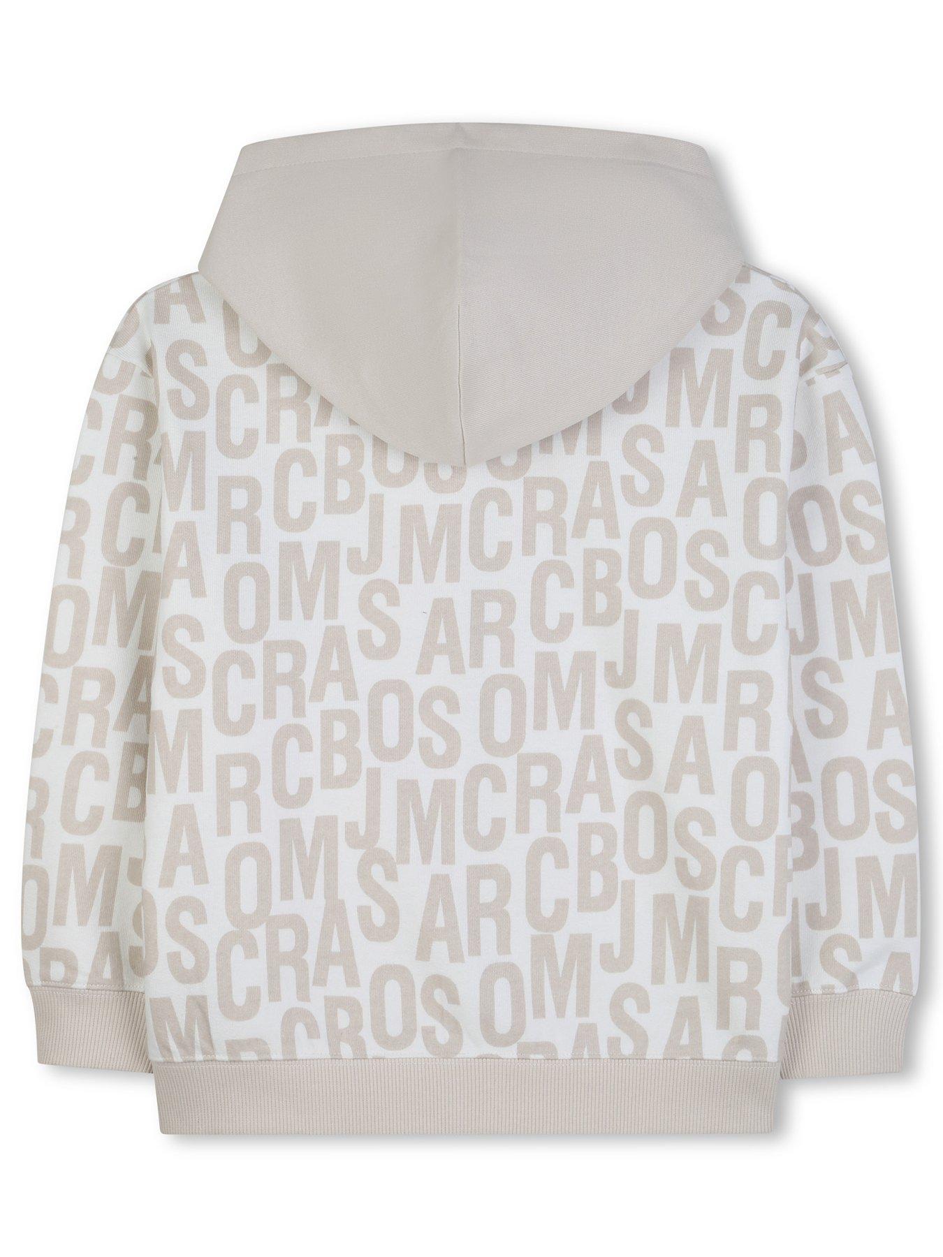 Image 2 of 3 of MARC JACOBS Boys Monogram Print Zip Through Hoodie - Ivory