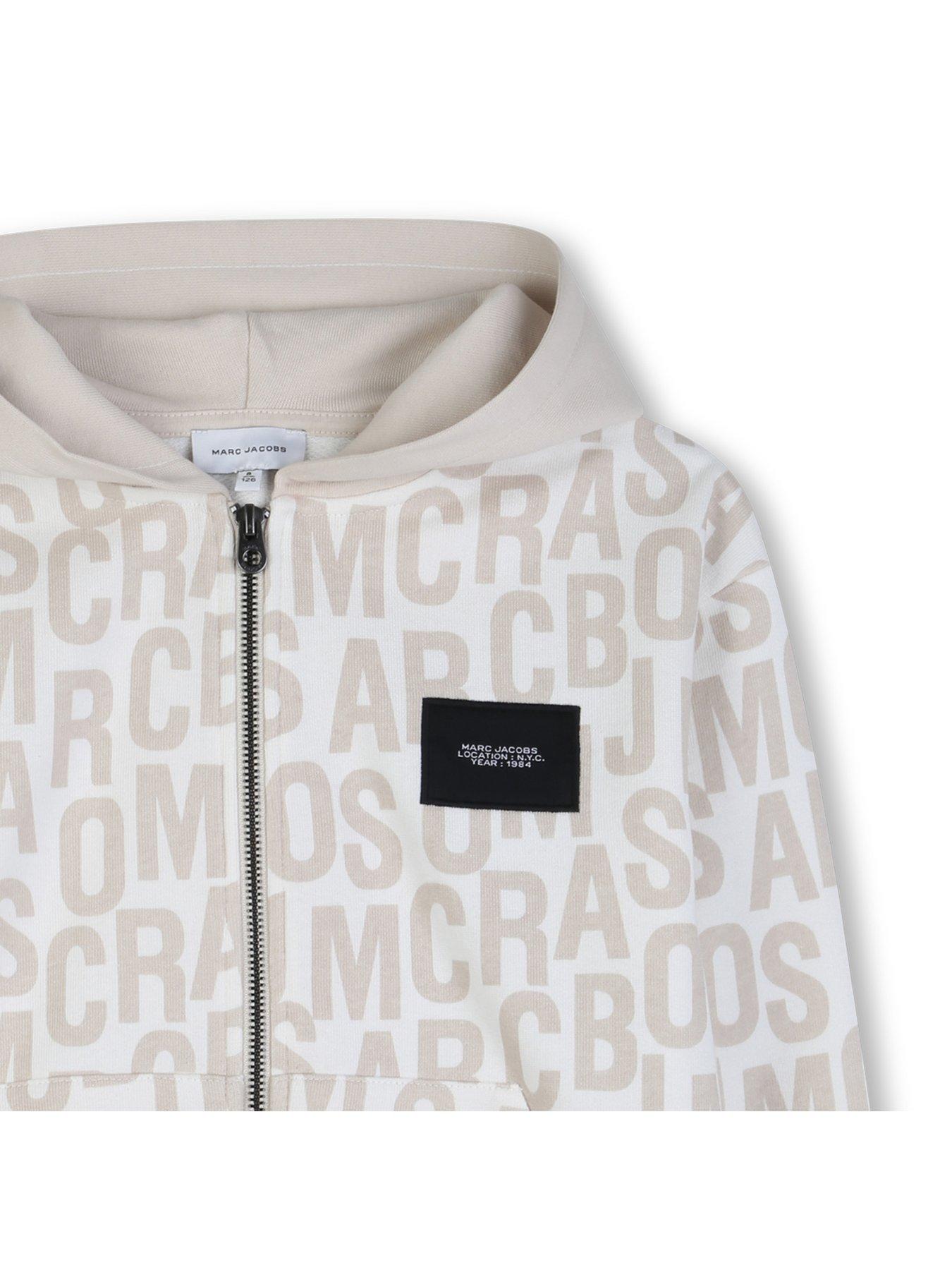 Image 3 of 3 of MARC JACOBS Boys Monogram Print Zip Through Hoodie - Ivory