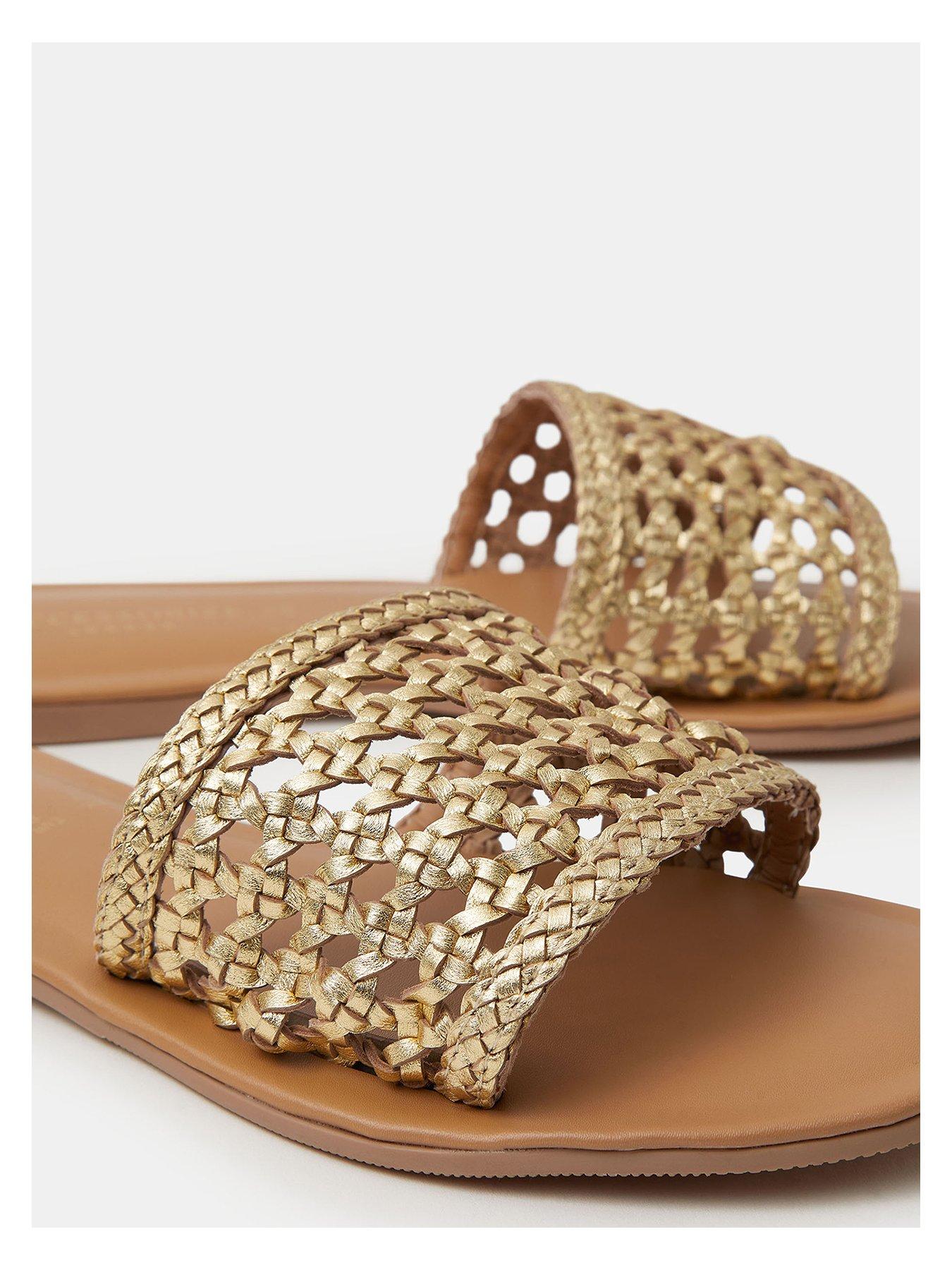 accessorize-woven-metallic-leather-slide-sandals-goldoutfit