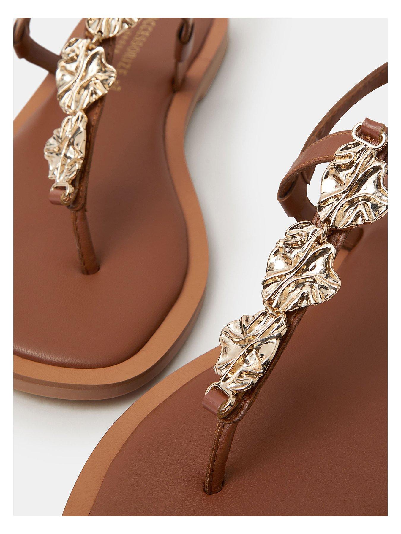 accessorize-metal-detail-strappy-sandals-brownoutfit