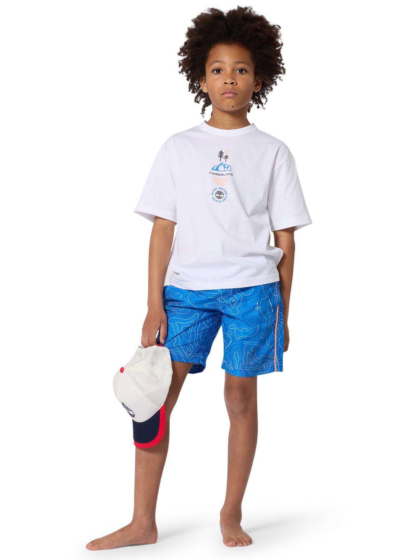 Timberland Boys Illustration Print Short Sleeve T-shirt - White