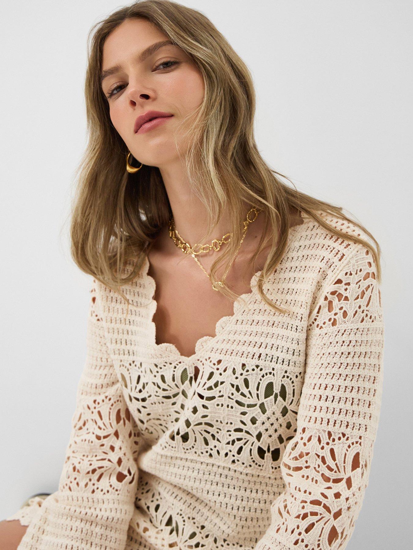 accessorize-crochet-long-sleeve-cover-up-tunic-creamoutfit