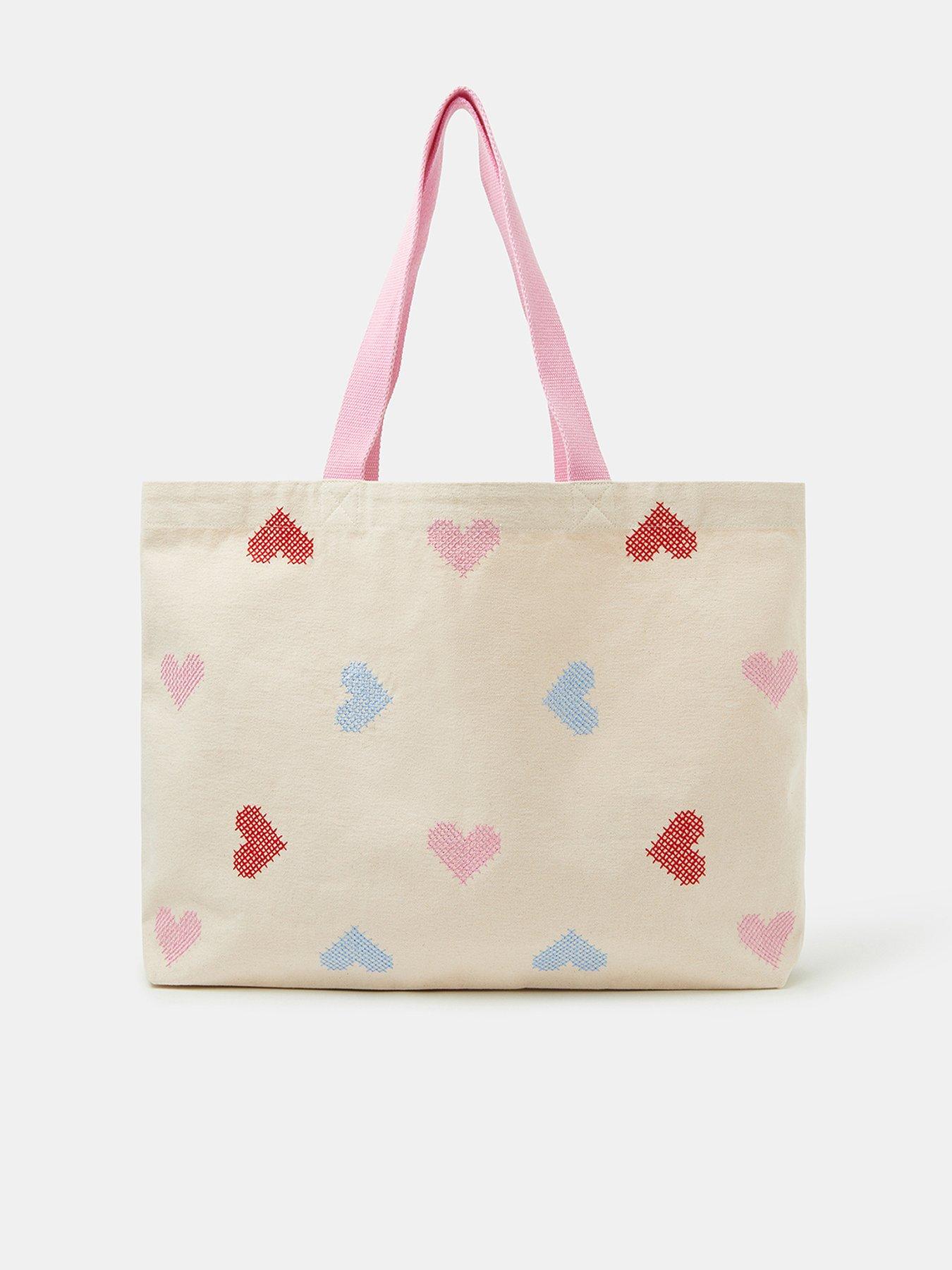 Accessorize Cross Stitch Heart Shopper Bag