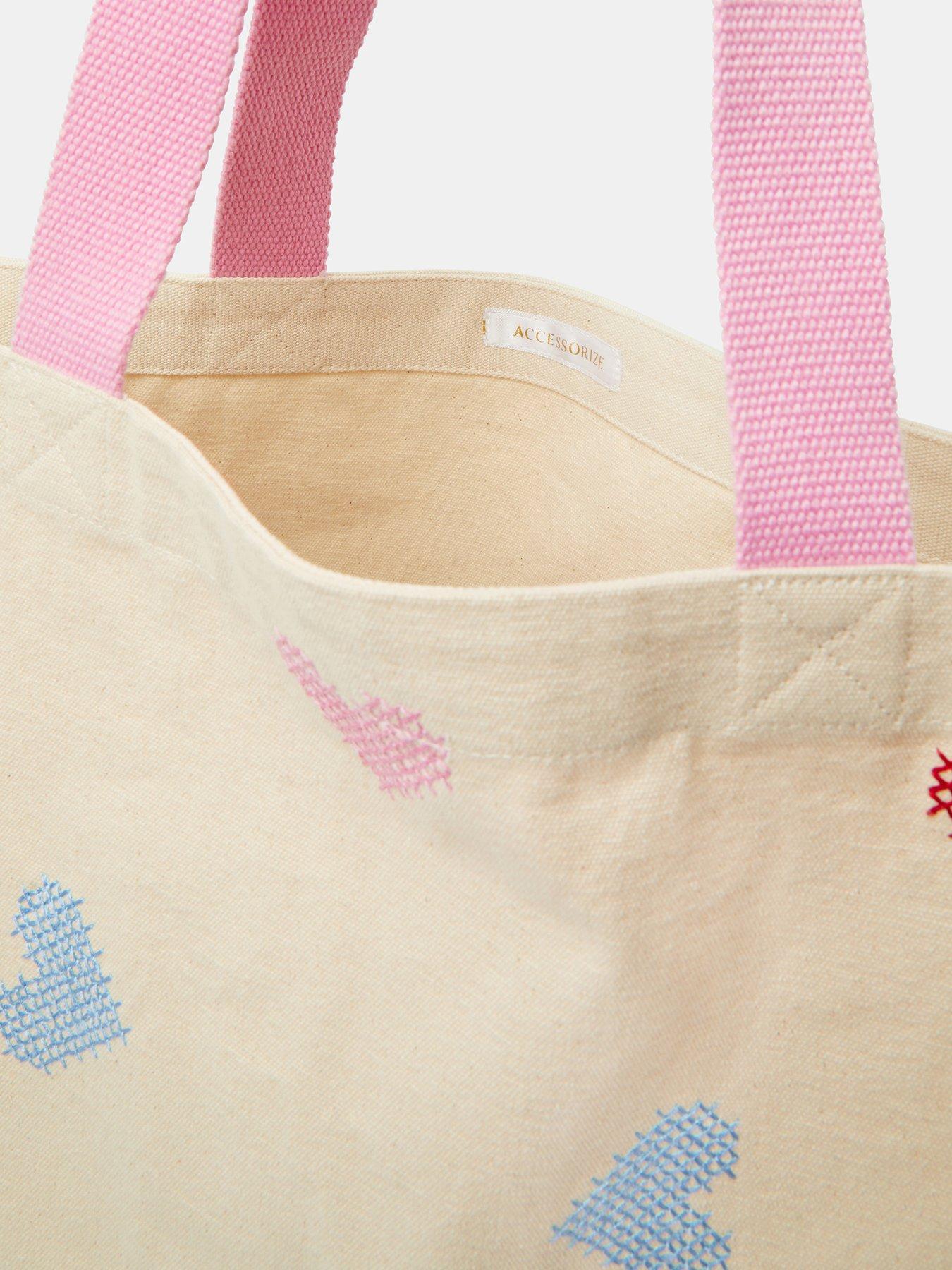 Image 3 of 5 of Accessorize Cross Stitch Heart Shopper Bag