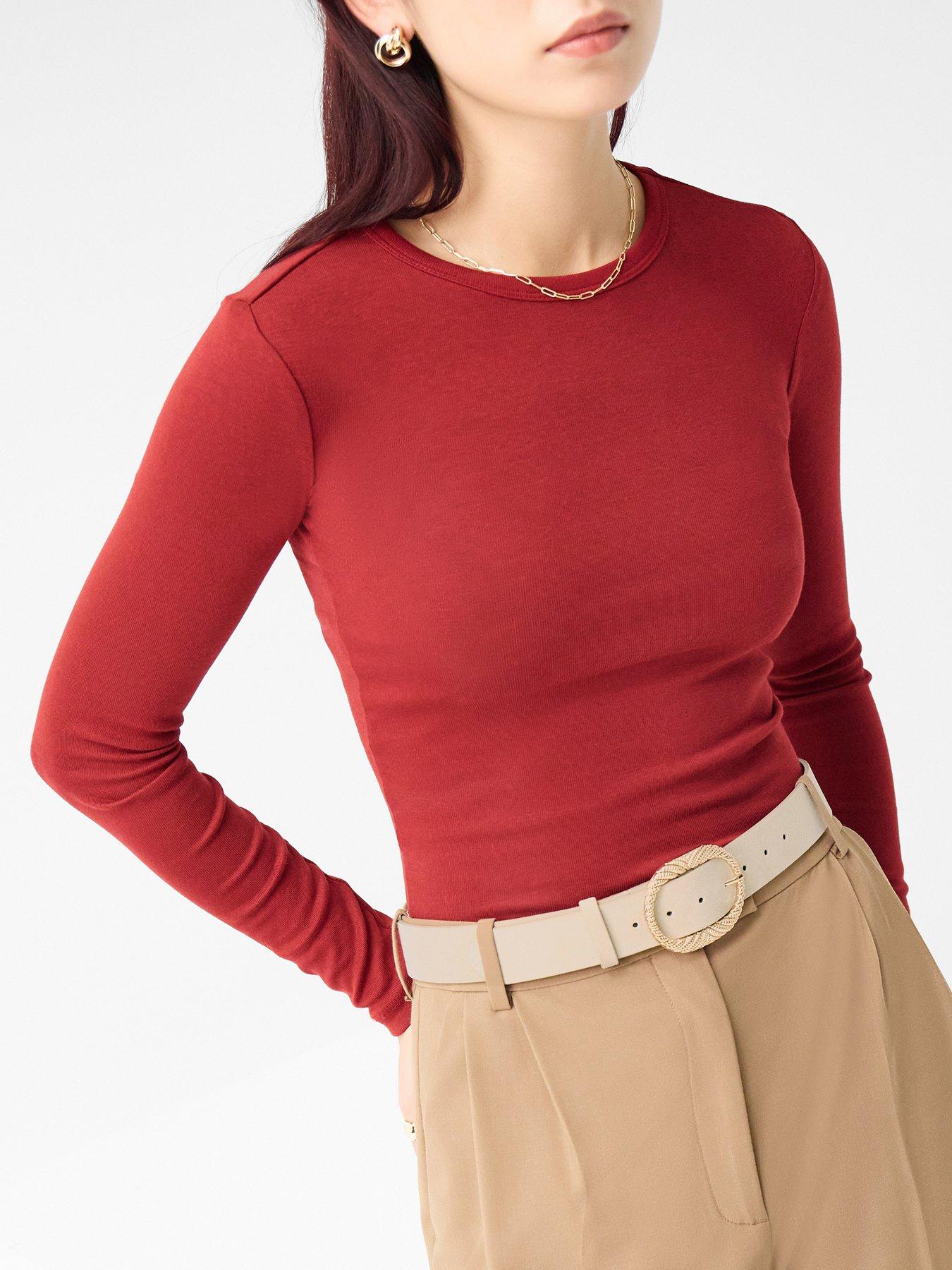 Image 2 of 3 of Accessorize Textured Buckle Leather Belt - Mink