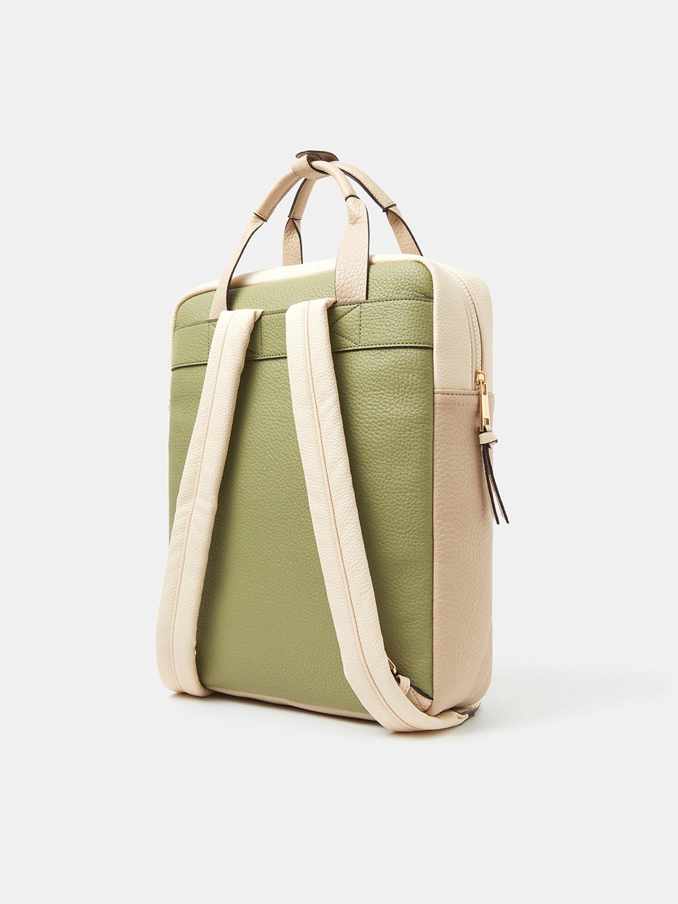 Image 3 of 4 of Accessorize Faux Leather Backpack - Khaki