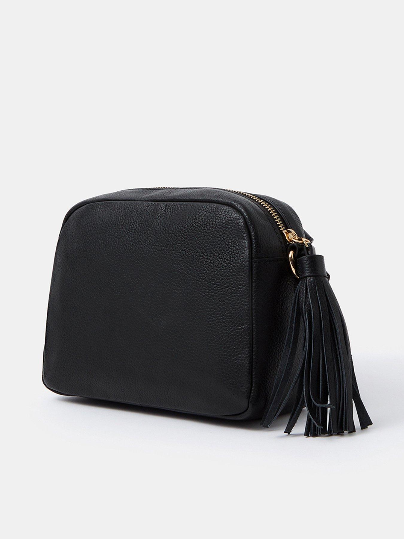 Image 4 of 4 of Accessorize Tassel Leather Crossbody Bag