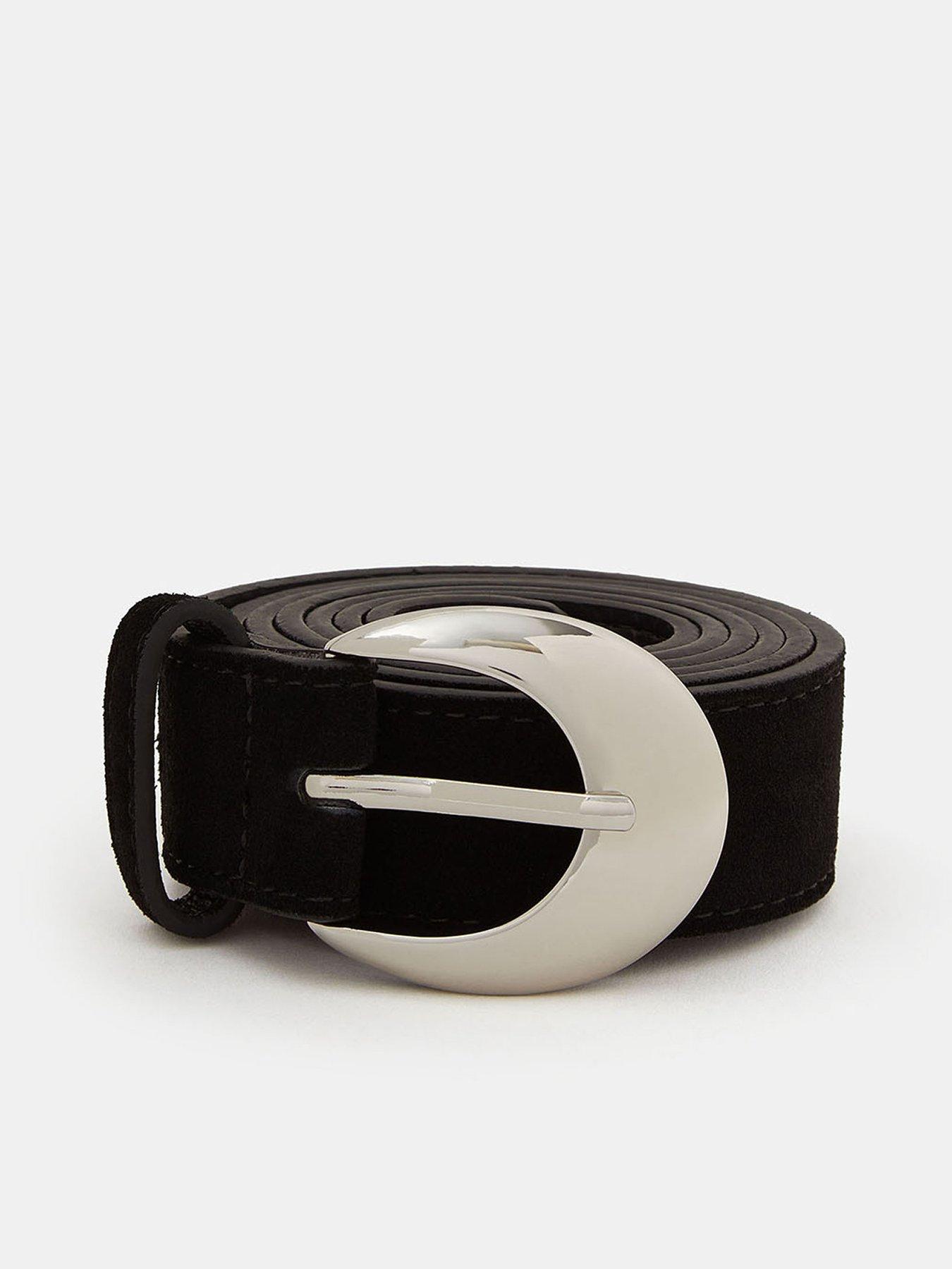 accessorize-oval-buckle-suede-belt-black