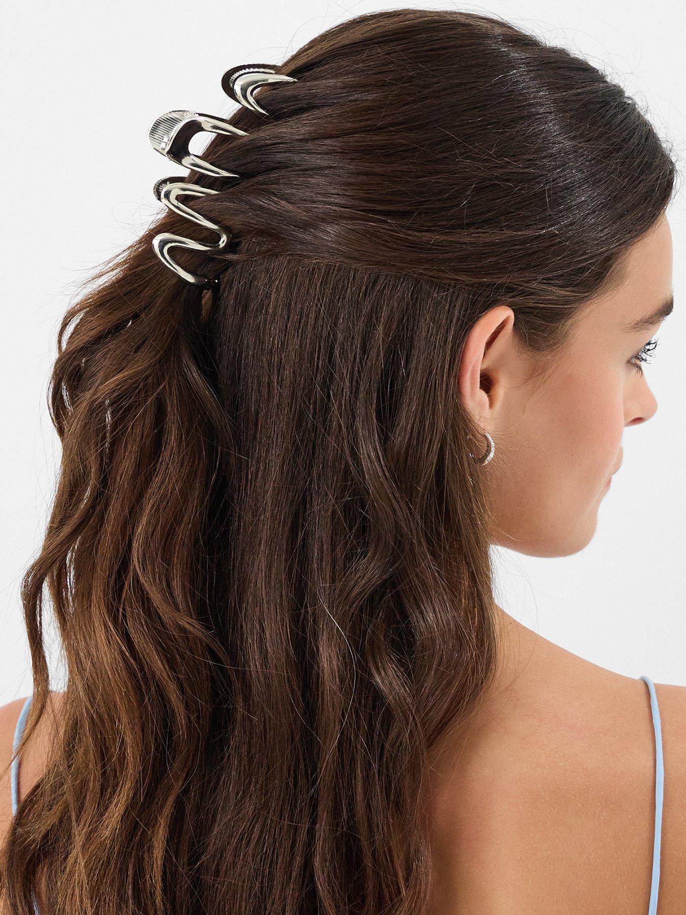 Accessorize Metal Wave Claw Clip - Silver