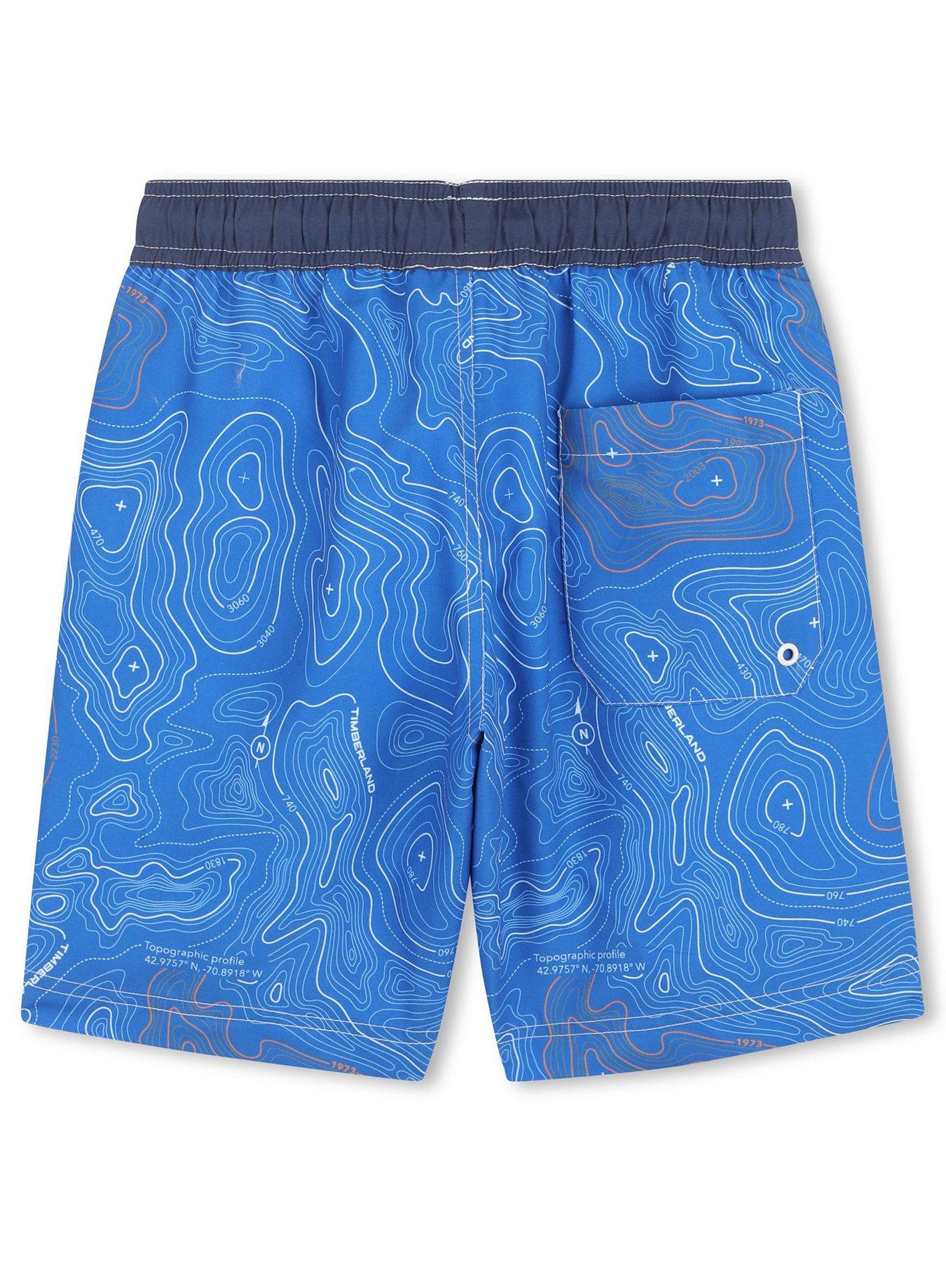 Image 3 of 4 of Timberland Boys Print Swim Shorts - Blue