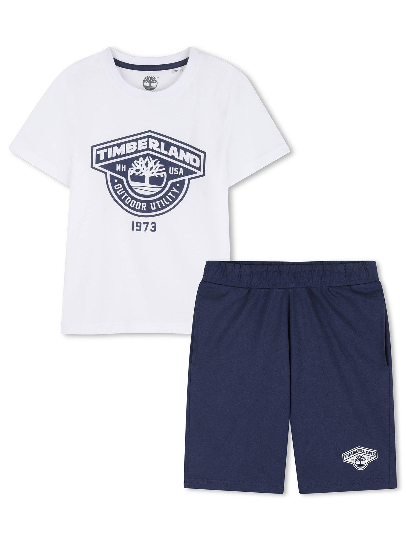 Timberland Boys T-shirt And Short Set - Blue