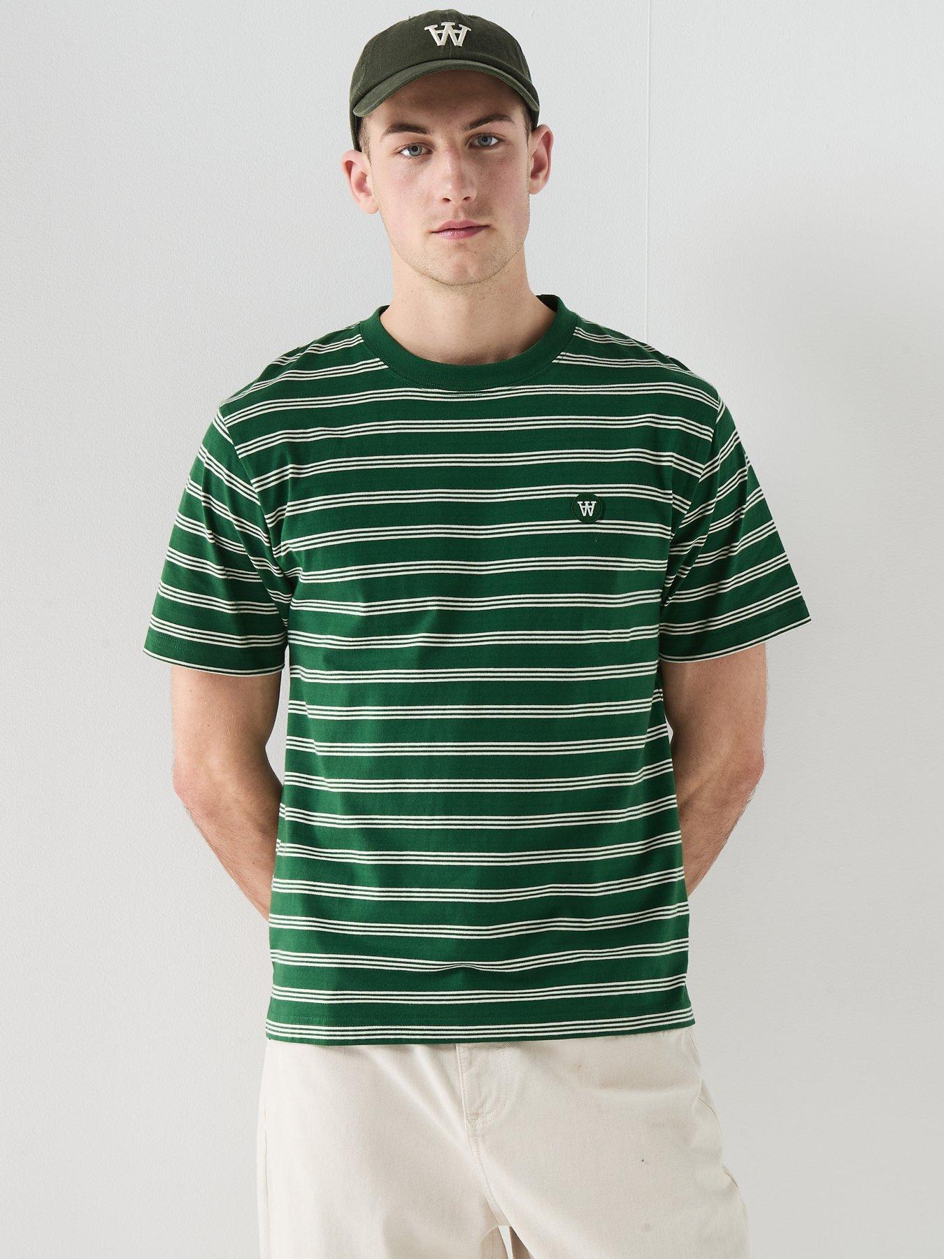 Double A by Wood Wood Striped T-Shirt - Green