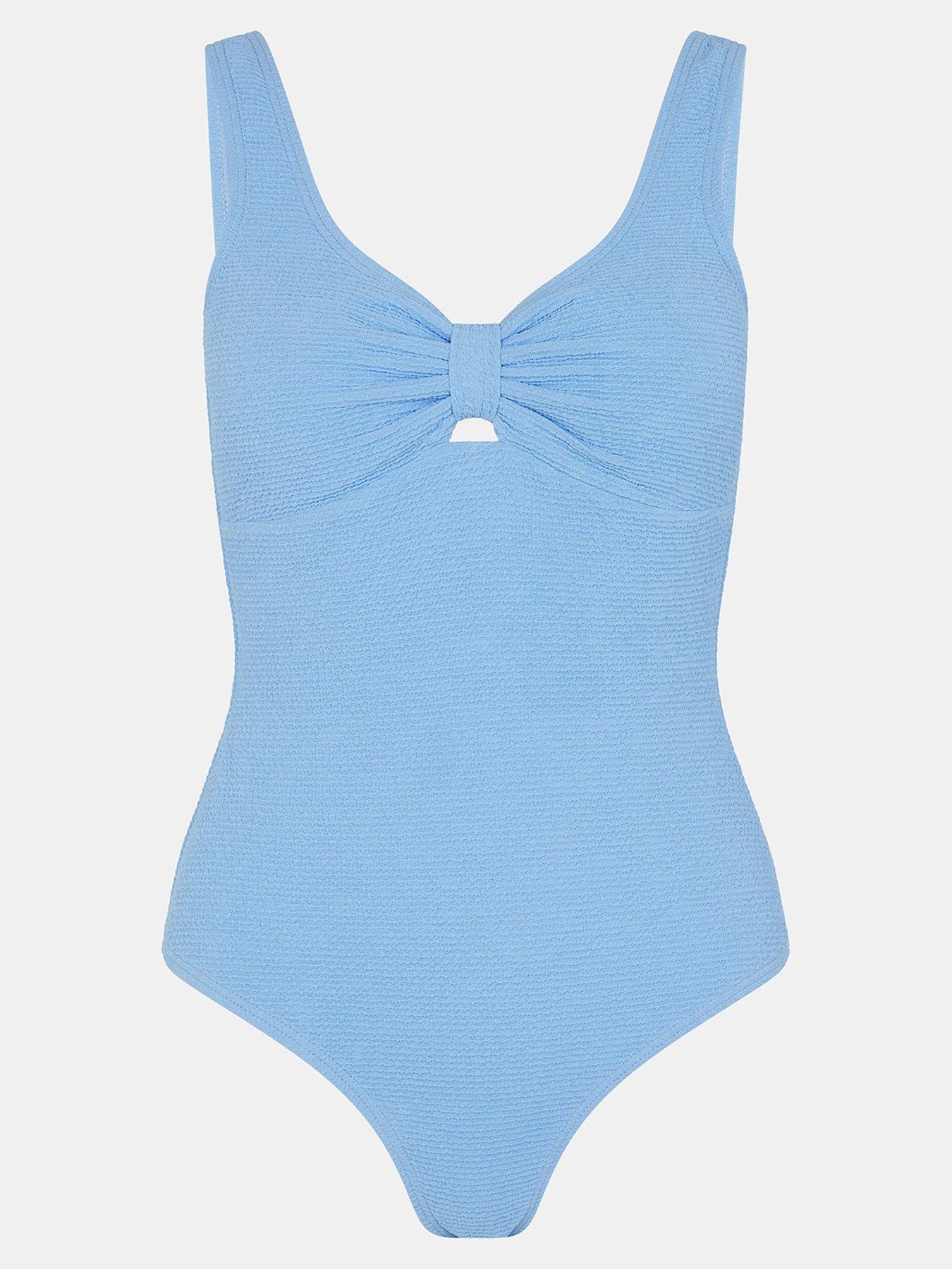 Image 5 of 5 of Accessorize Seersucker Knot Swimsuit - Blue