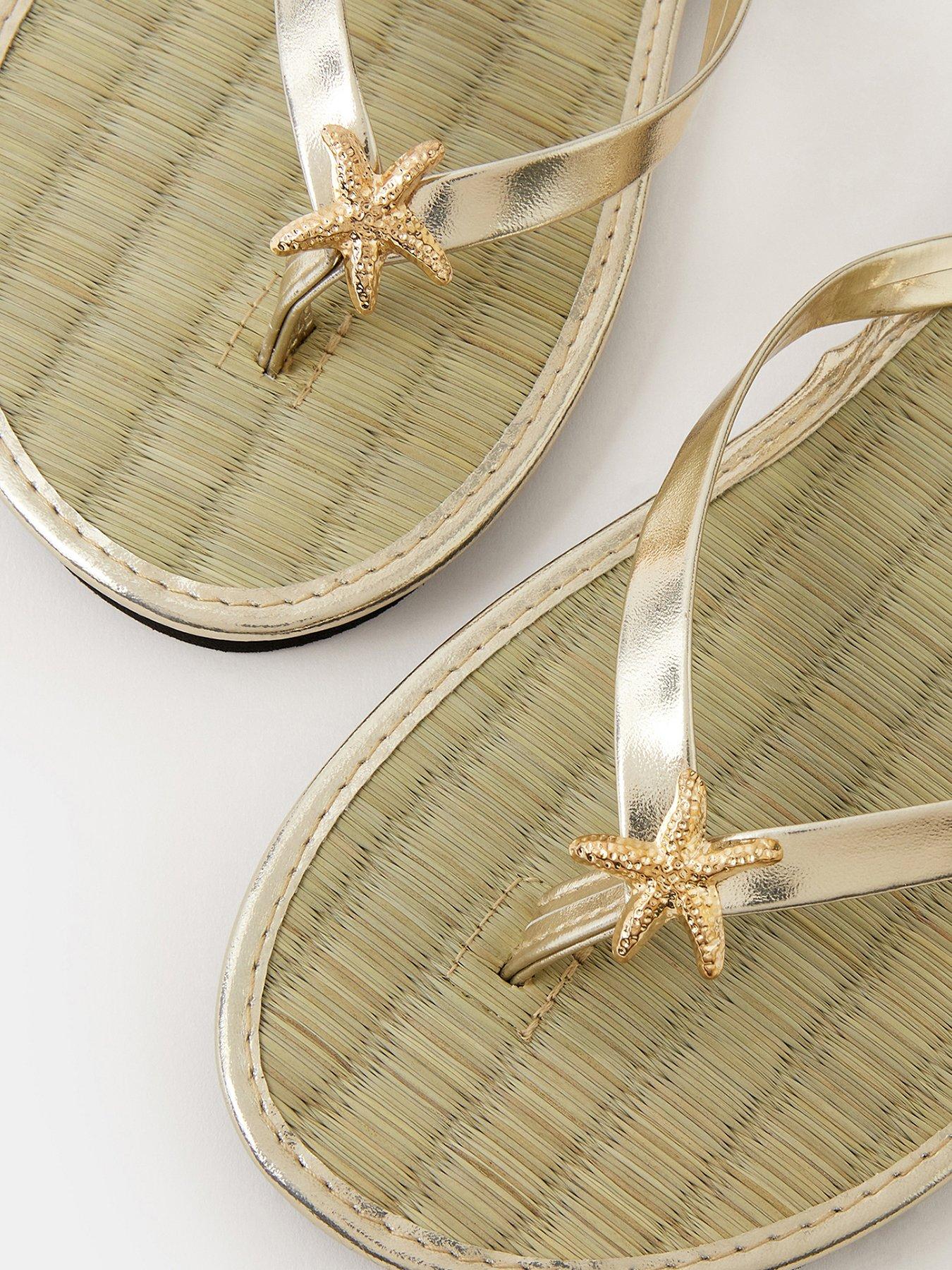 accessorize-starfish-metallic-seagrass-flip-flops-goldoutfit