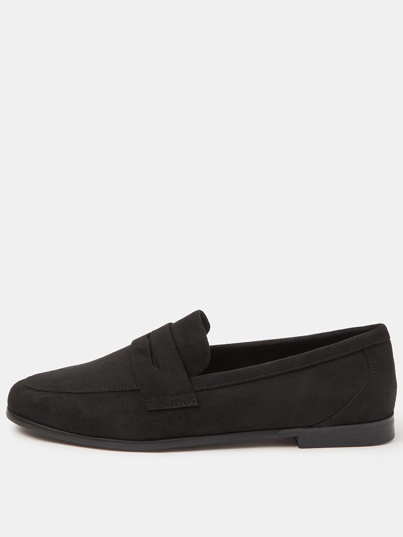 accessorize-suedette-loafers-blackfront